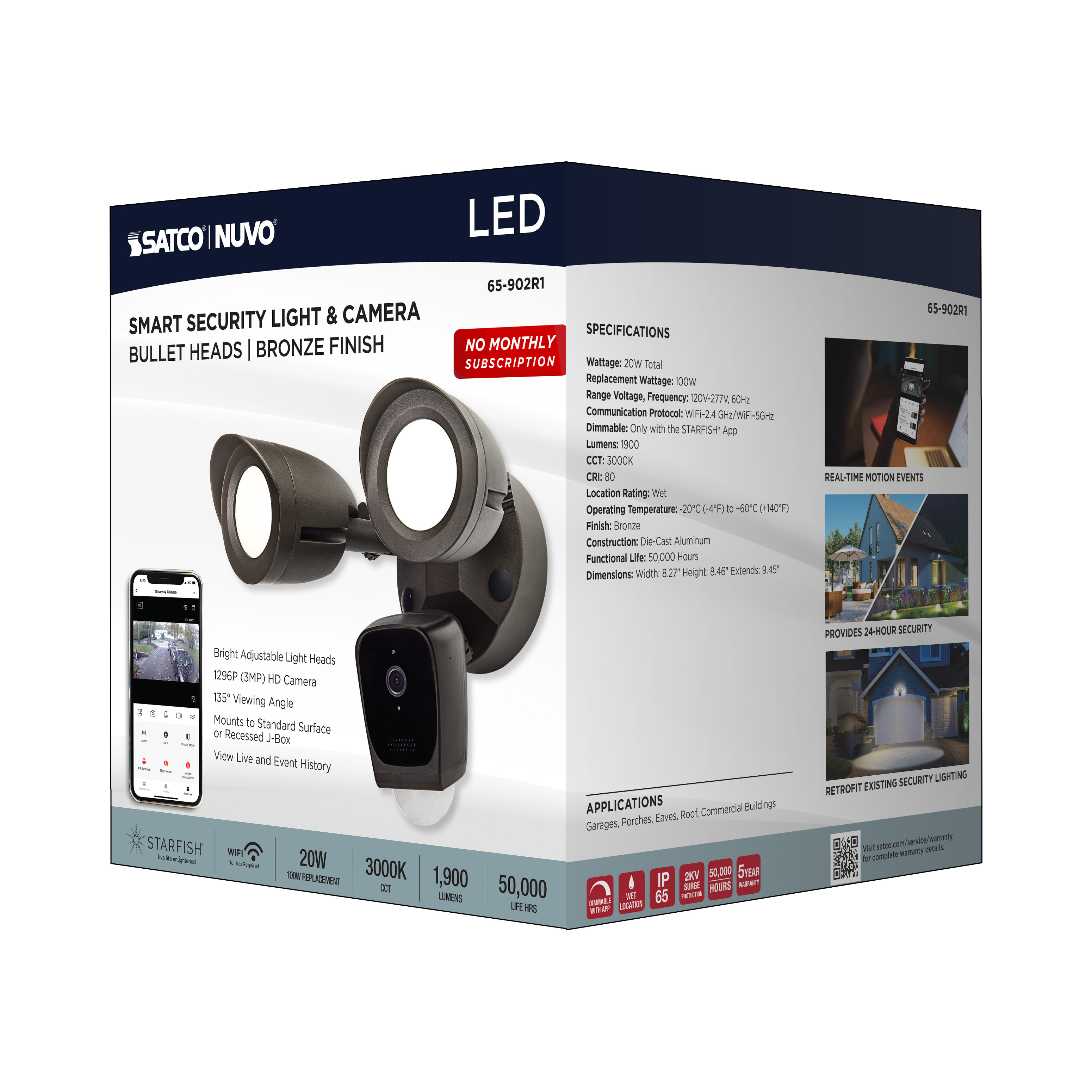 BULLET SEC LGT W/ CAMERA - BZ - 65-902R1