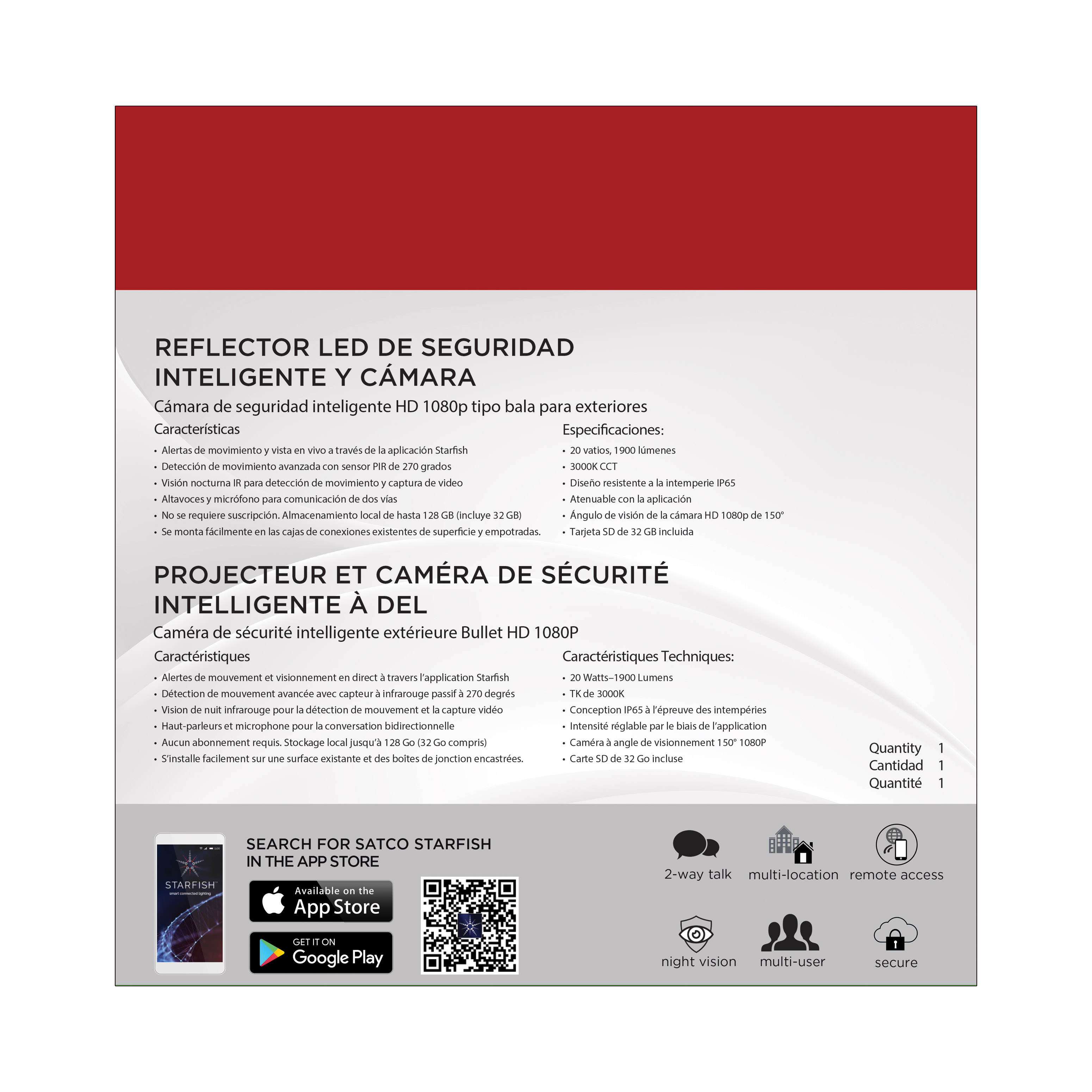 BULLET SEC LGT W/ CAMERA - BR - 65-902