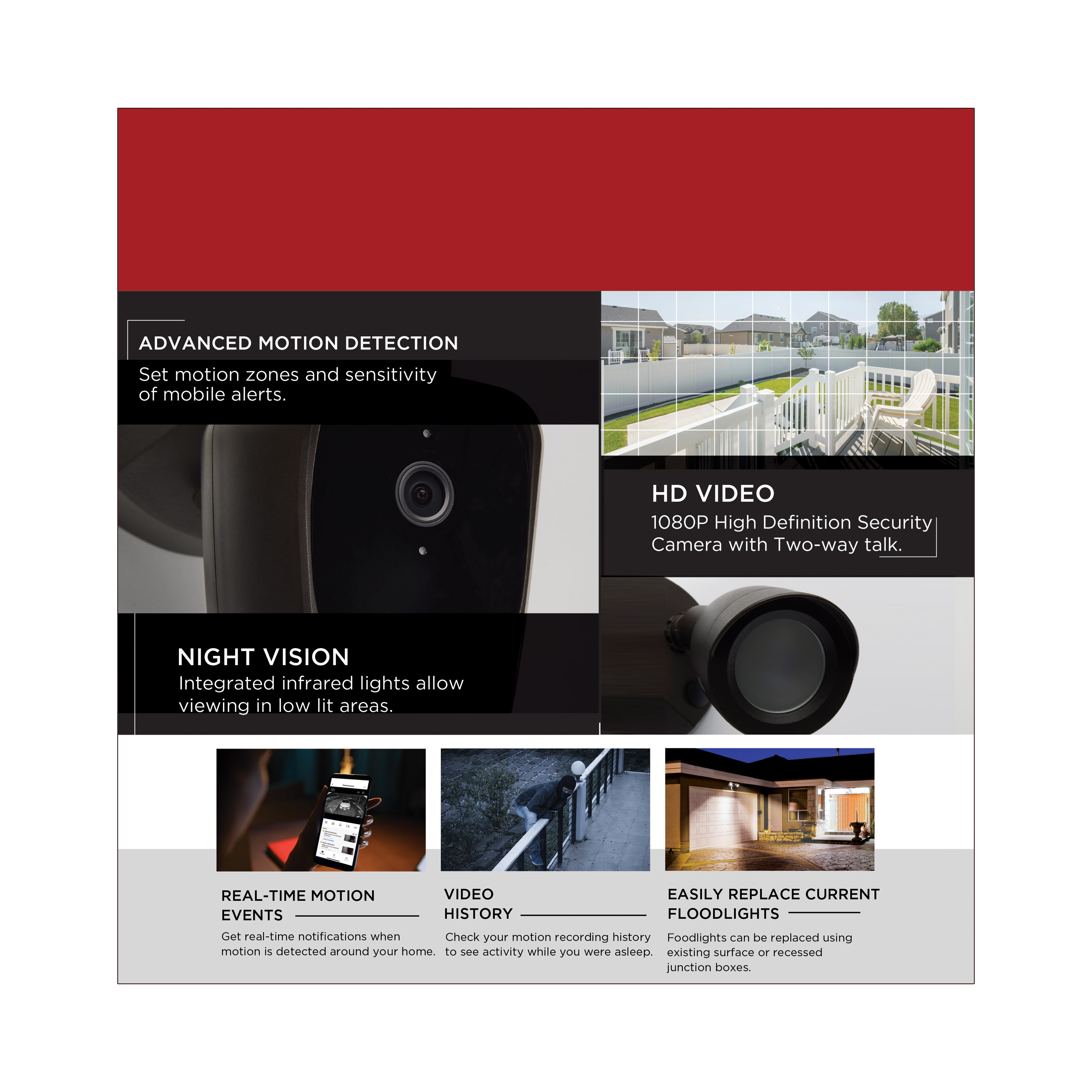 BULLET SEC LGT W/ CAMERA - BR - 65-902