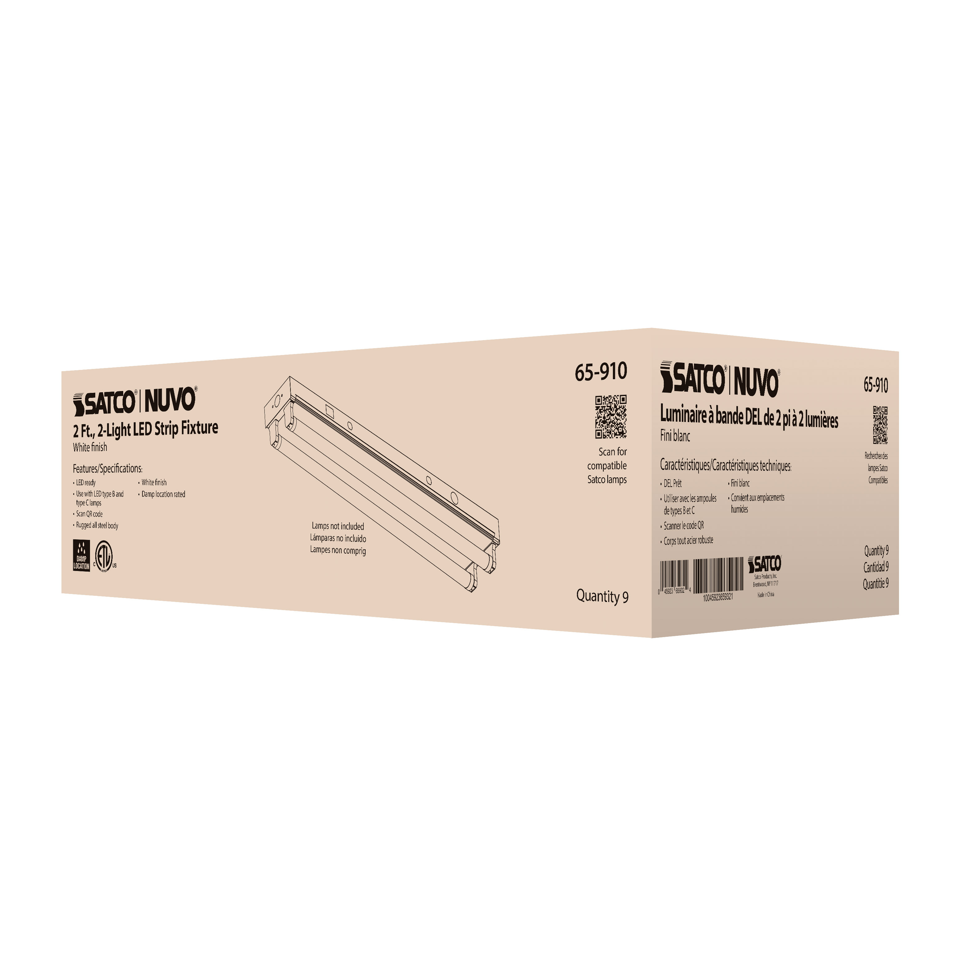 2' DUAL T8 LAMP READY FIXTURE - 65-910