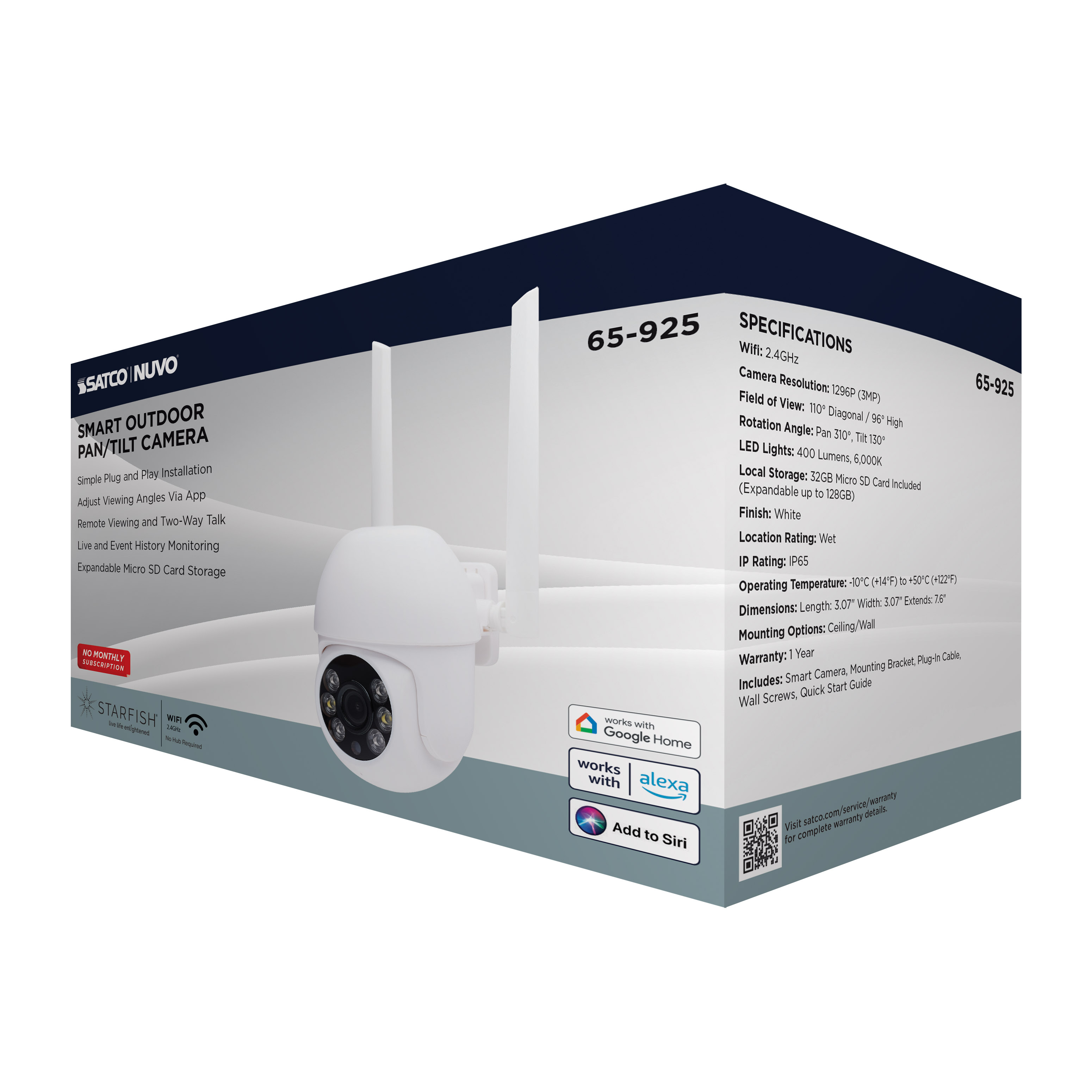 OUTDOOR P&T CAM-WHITE - 65-925