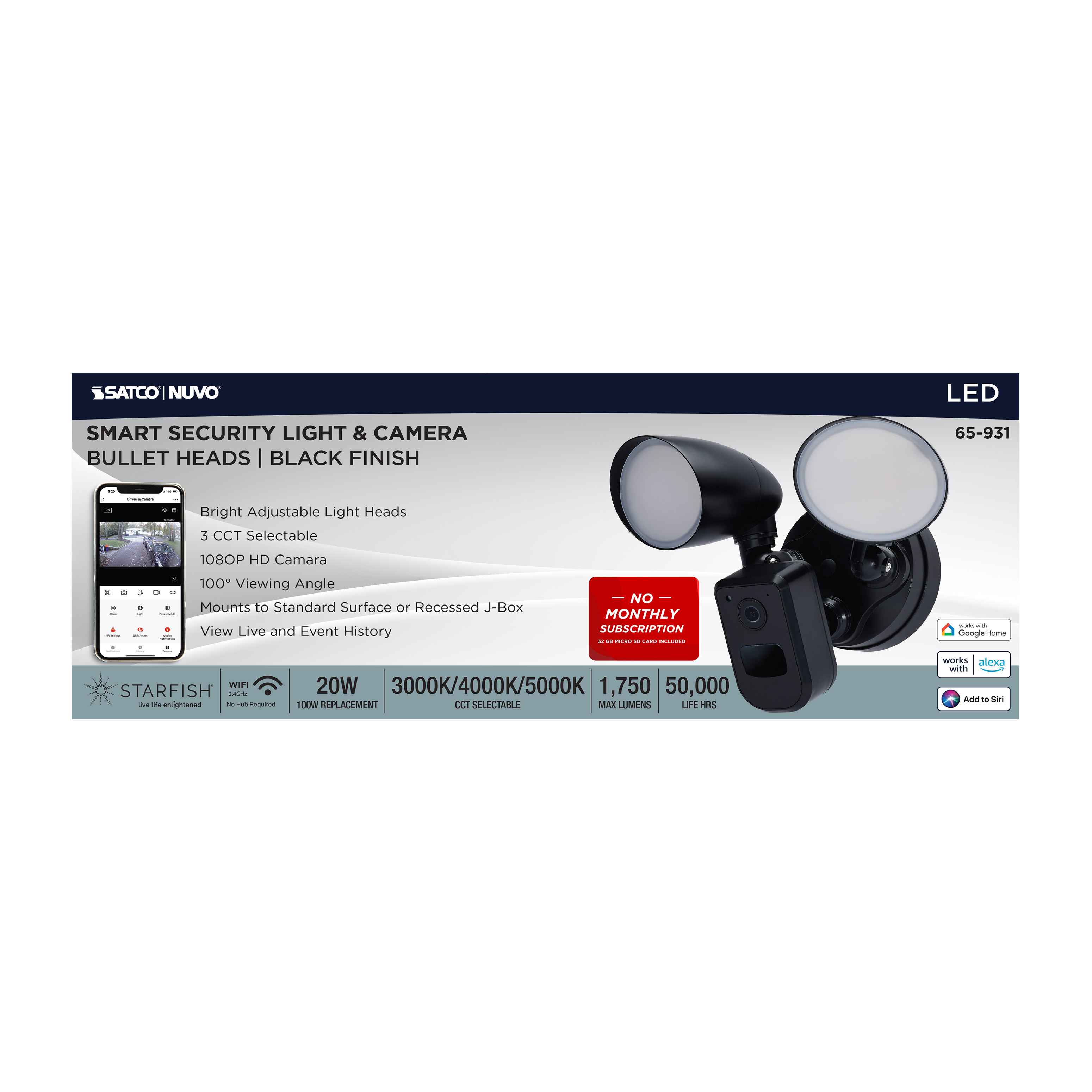 BULLET SEC LGT W/ CAM-BLA - 65-931