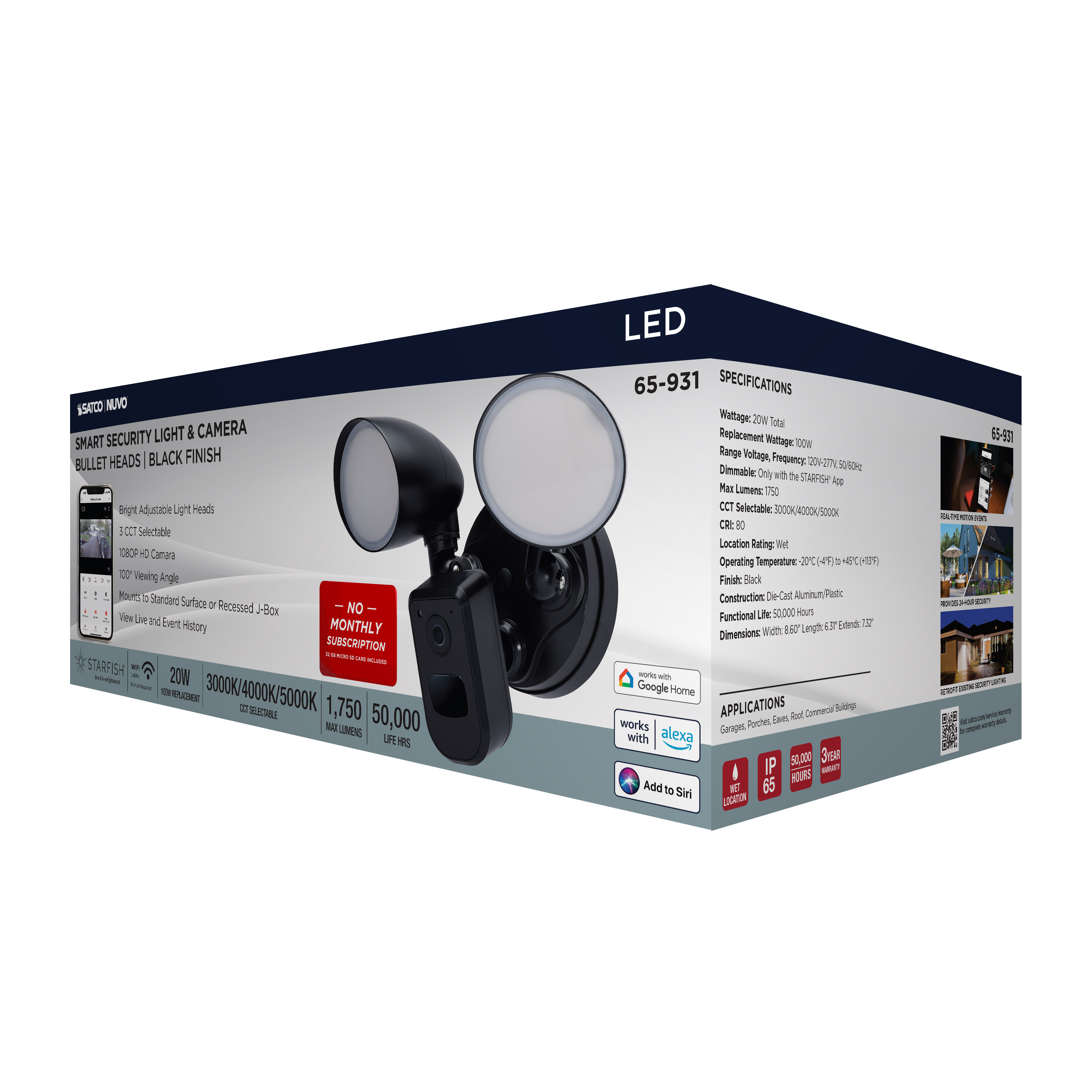 BULLET SEC LGT W/ CAM-BLA - 65-931