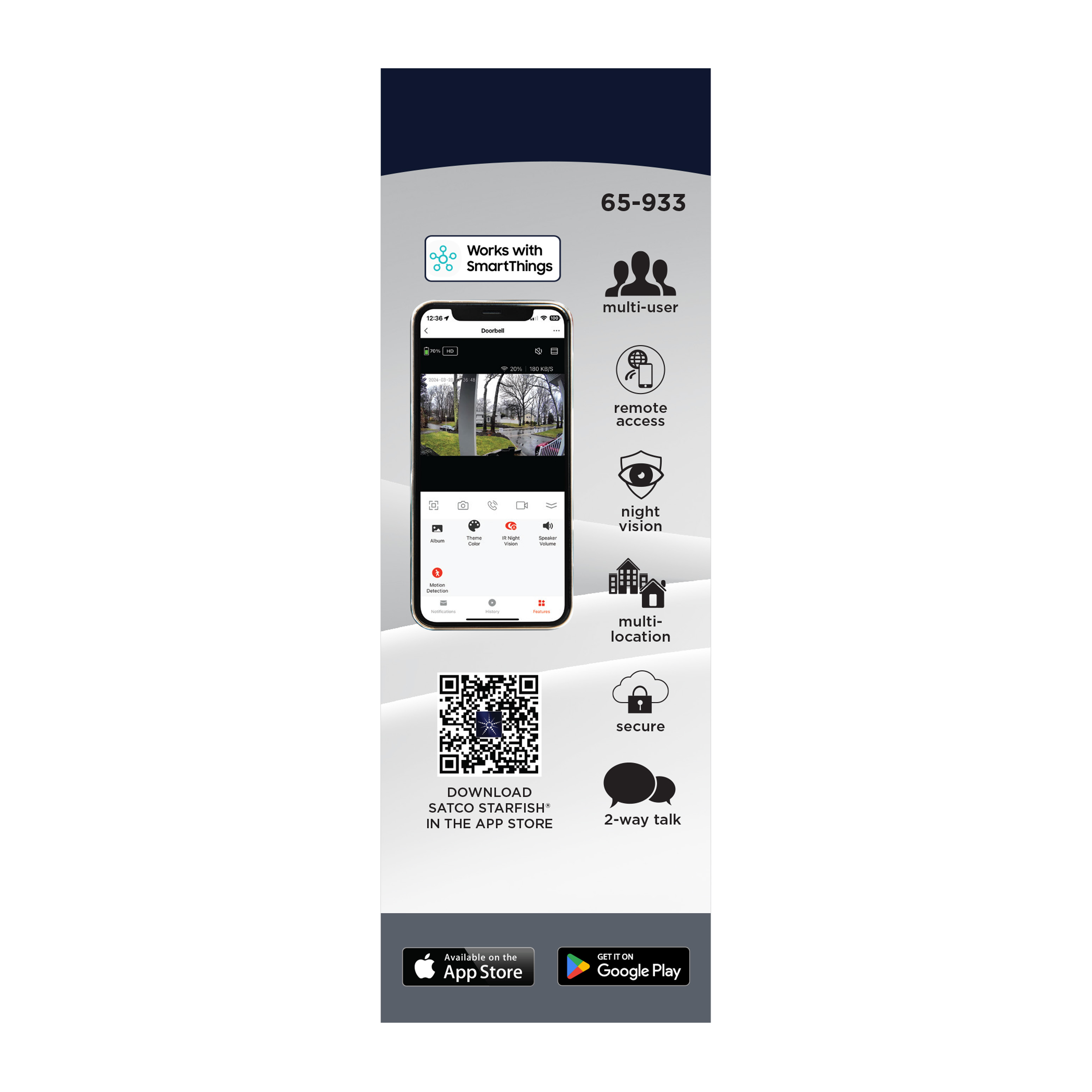 DOORBELL CAM WIRED /WHITE - 65-933