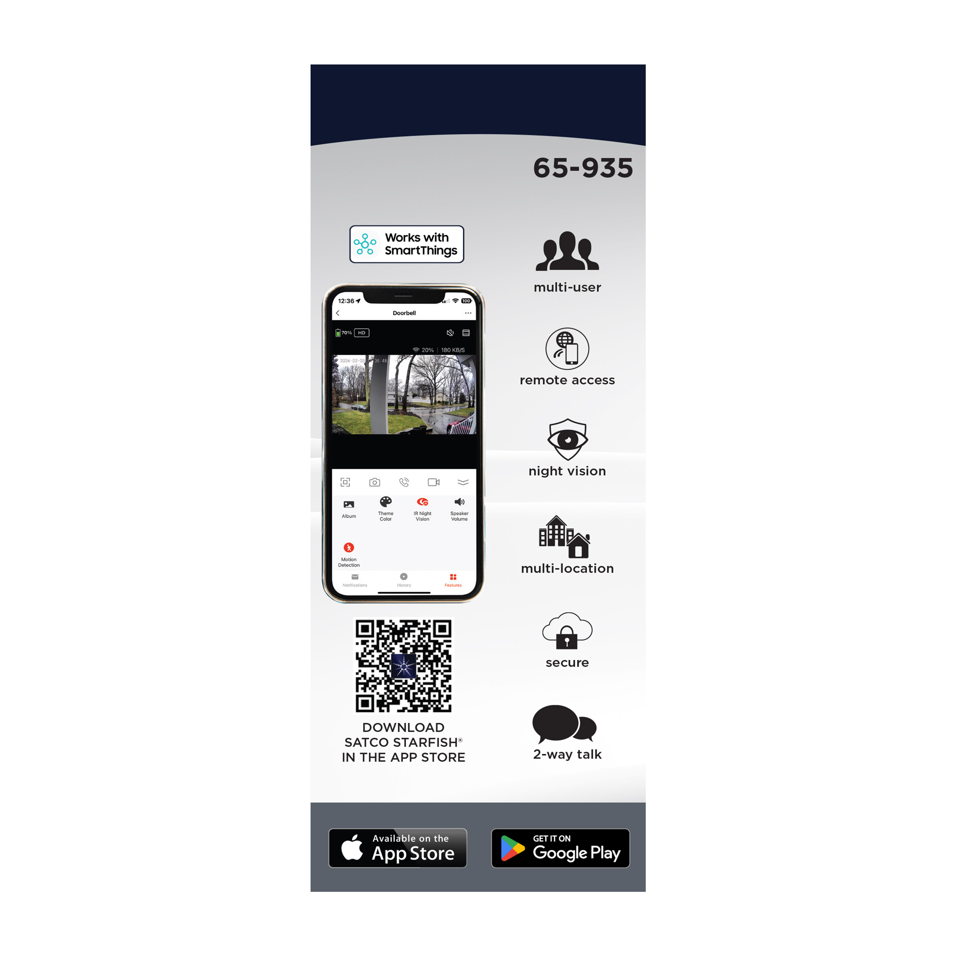 DOORBELL CAM-WHITE - 65-935