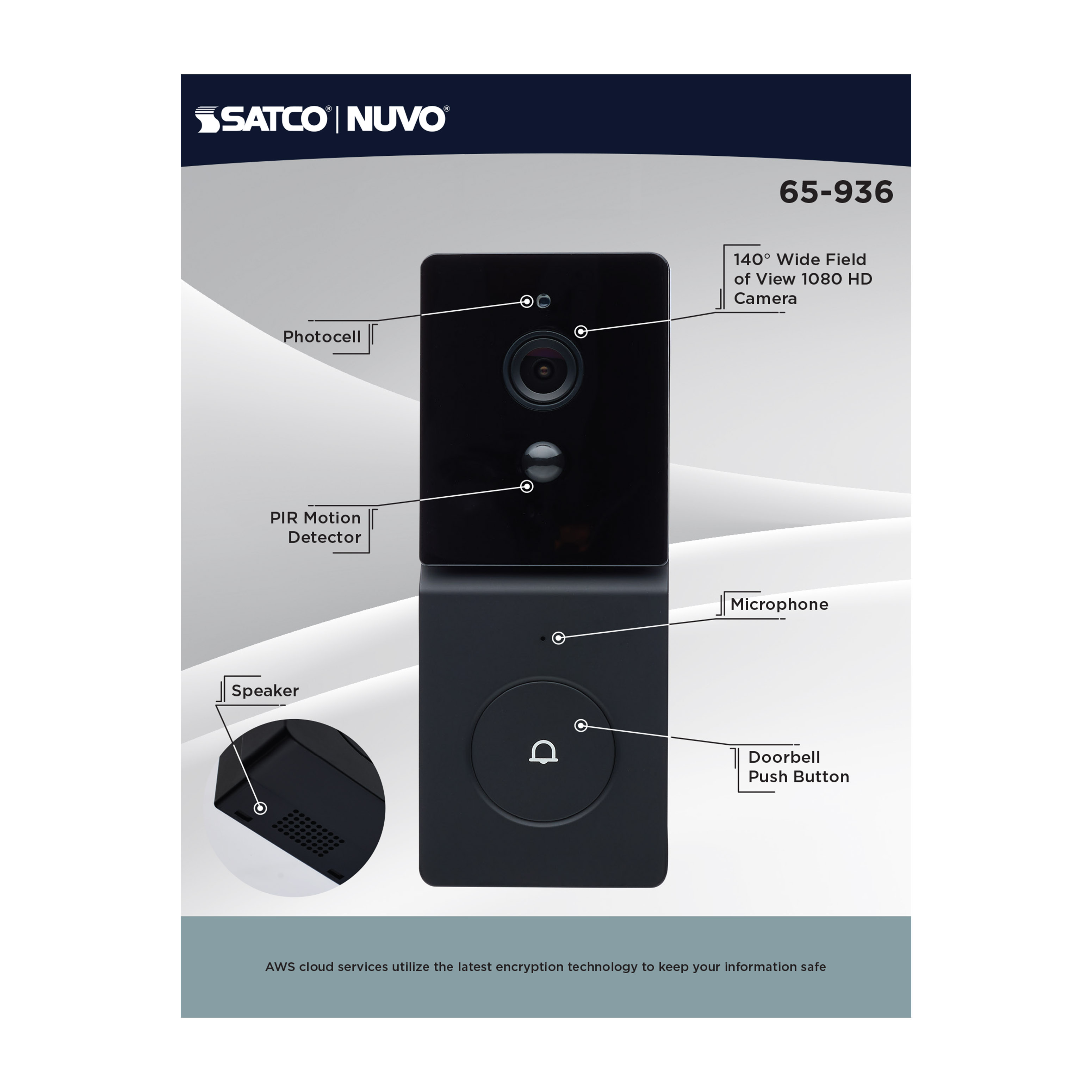 DOORBELL CAM-BLACK - 65-936