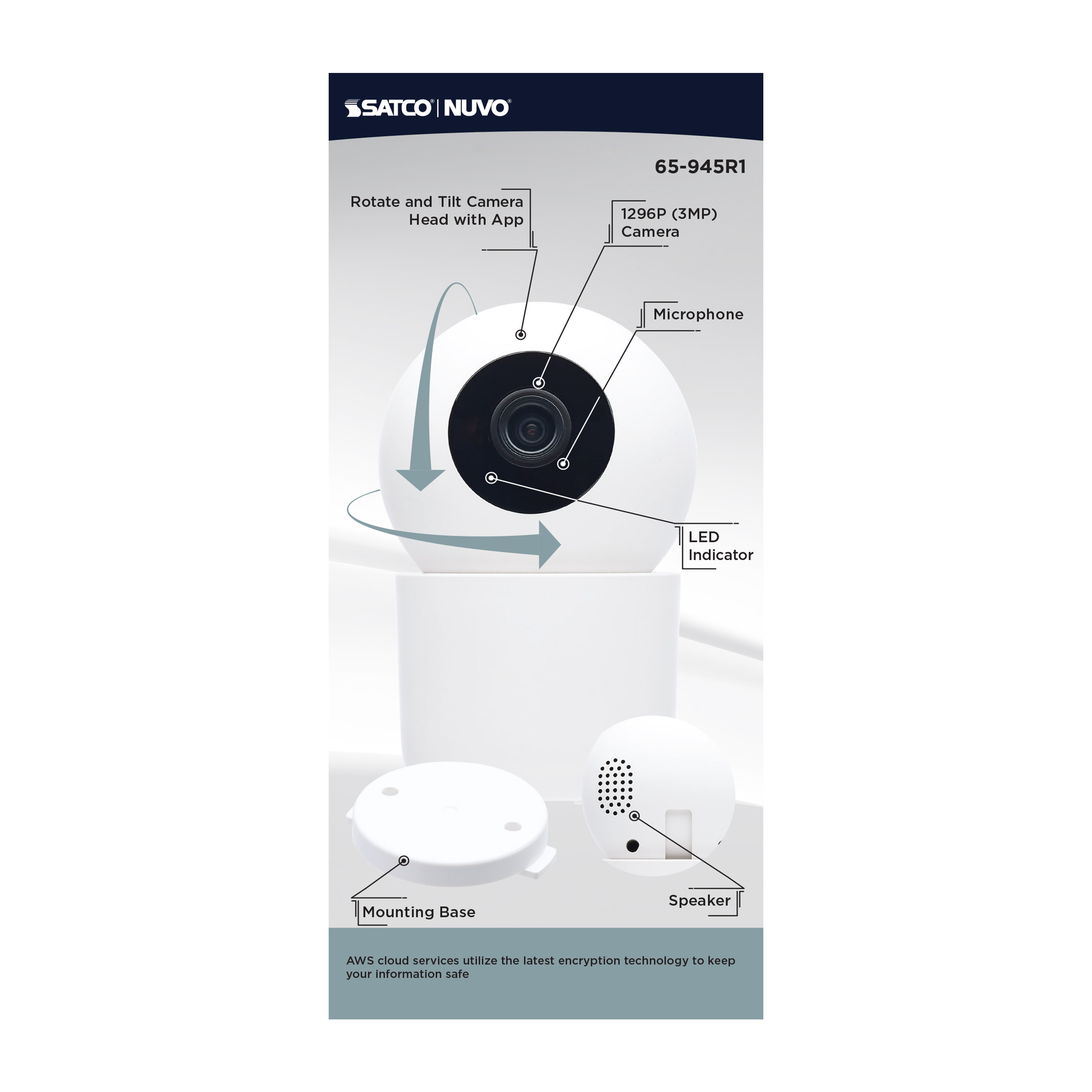 INDOOR P&T CAMERA - WHITE - 65-945R1