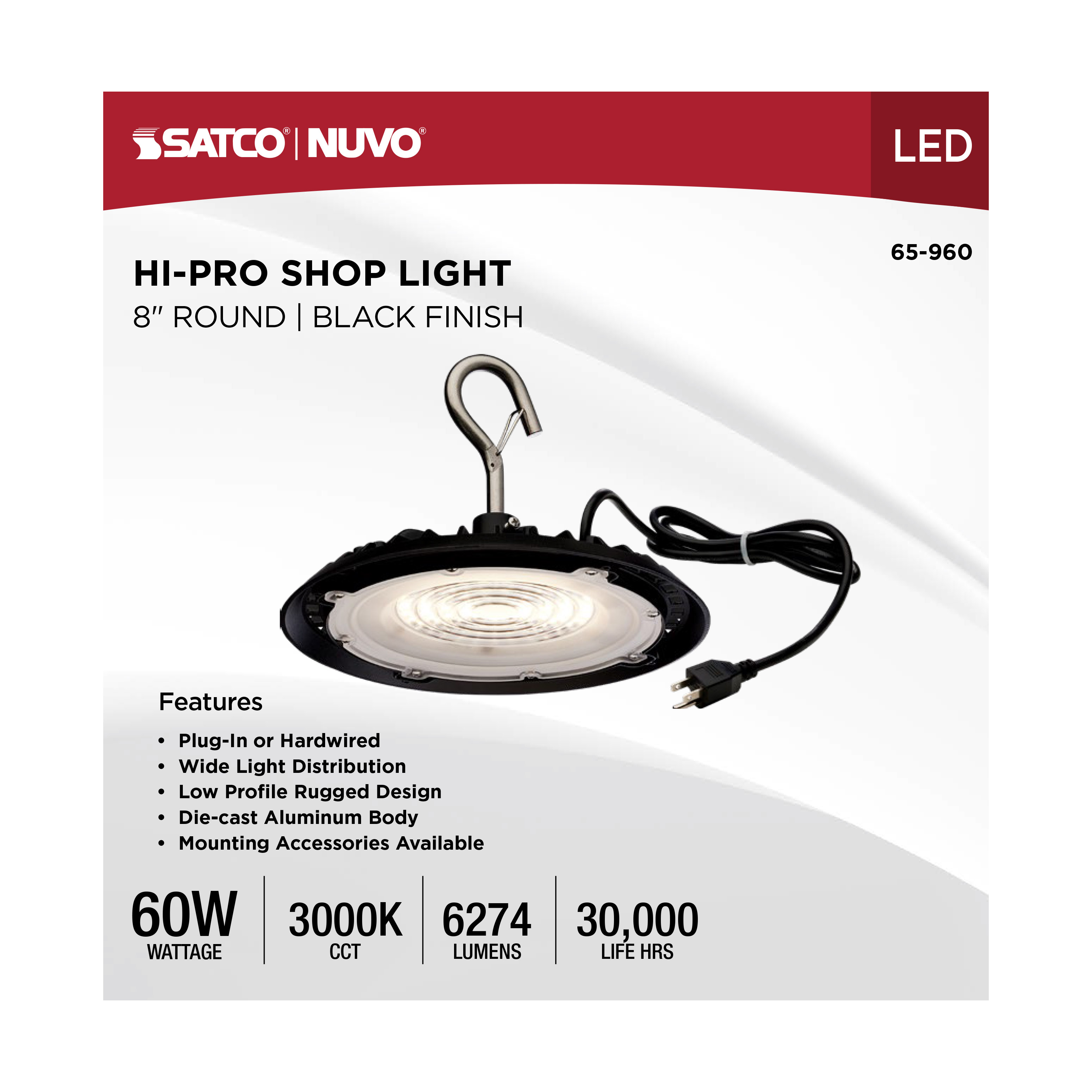 LED 60W UFO W/PLUG/120V - 65-960