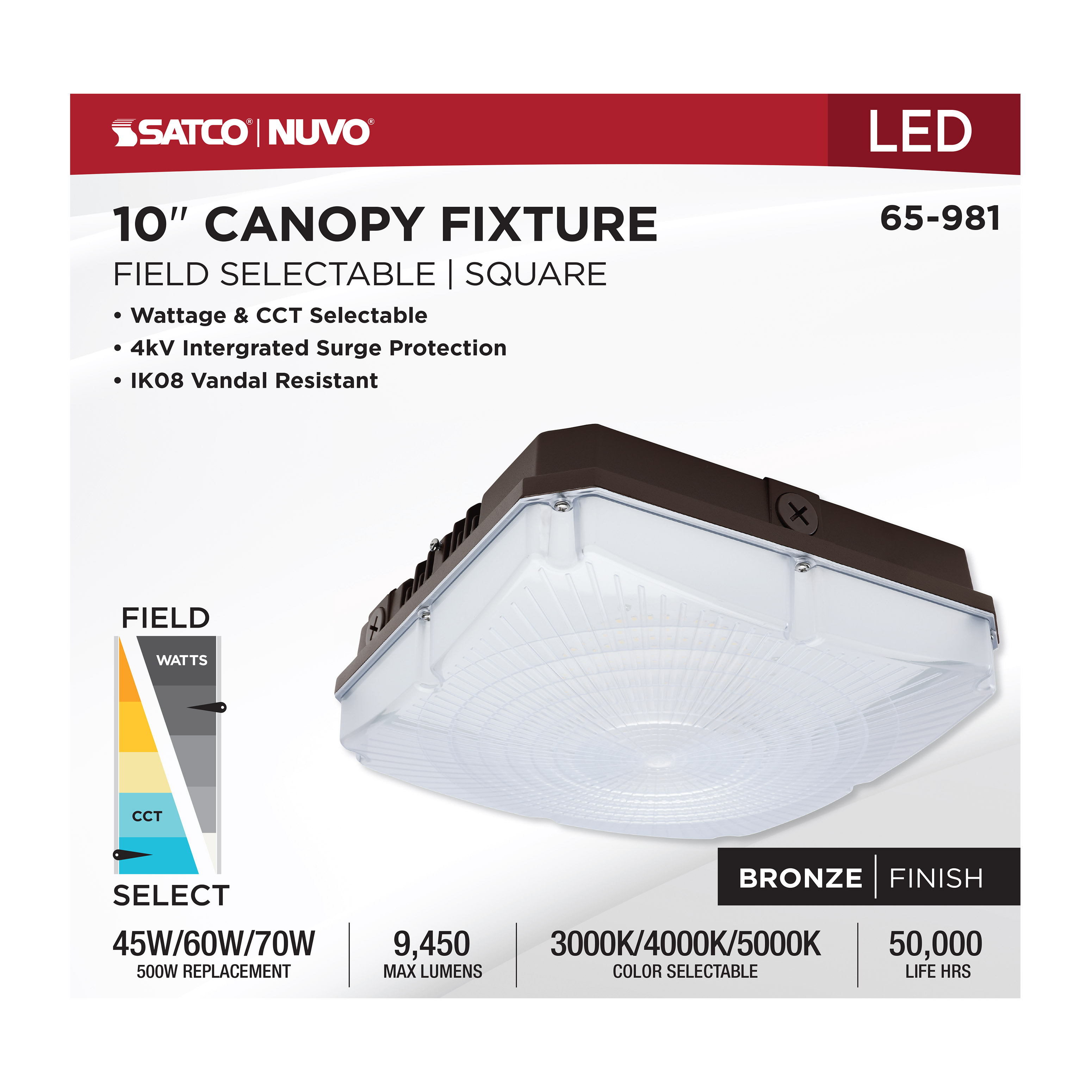 10" LED SELECTABLE CANOPY - 65-981