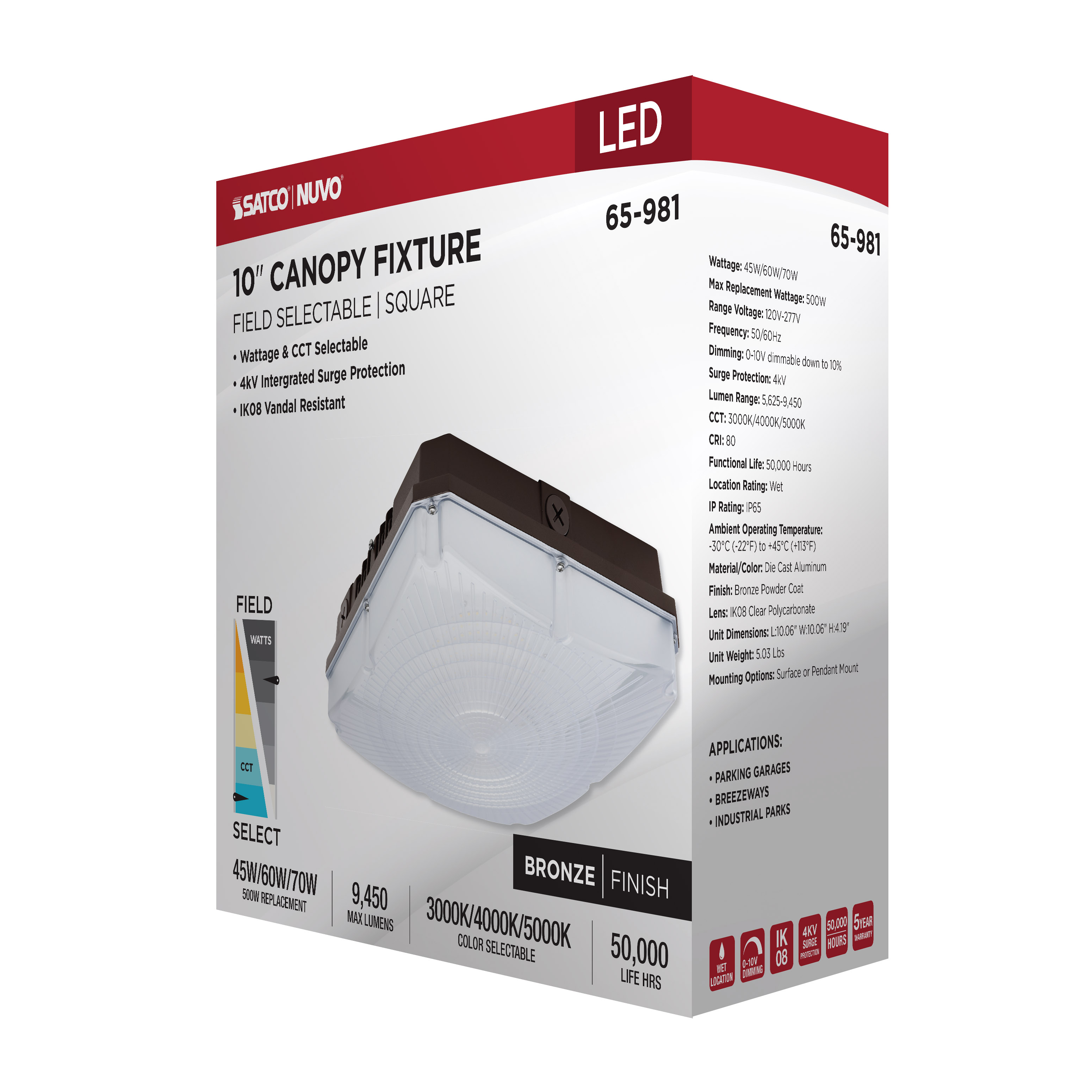 10" LED SELECTABLE CANOPY - 65-981