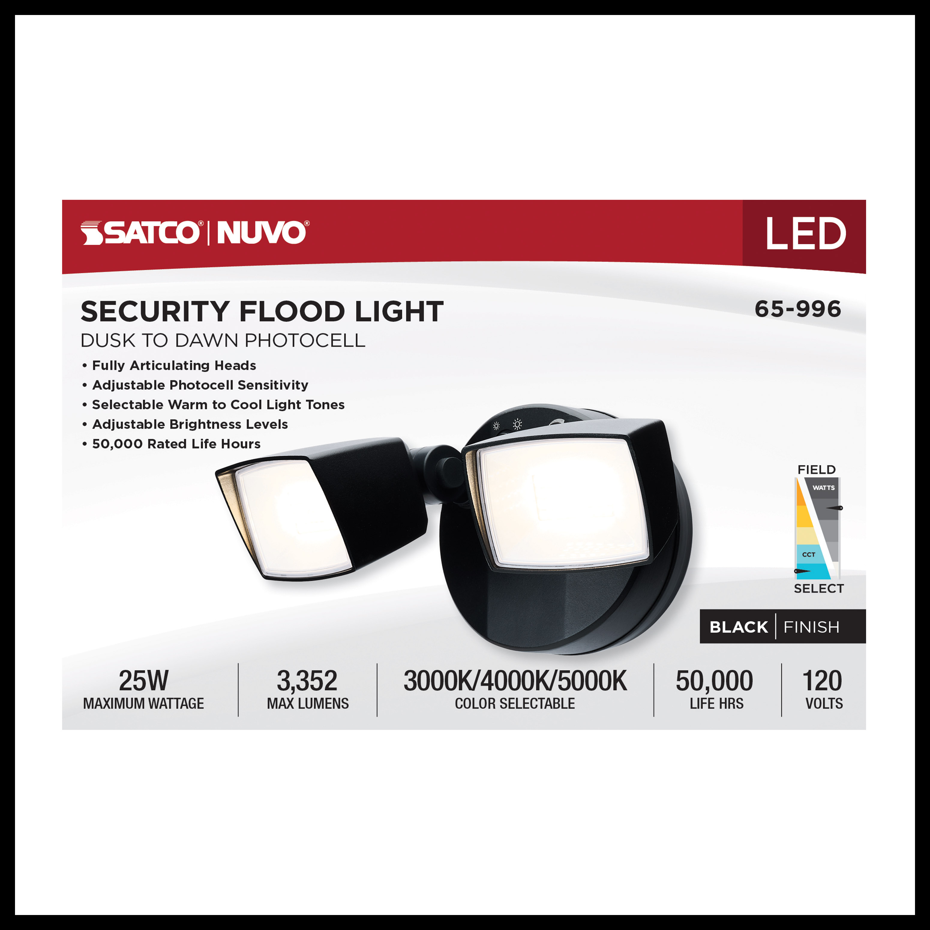 LED 2 HEAD SECURITY FLOOD - 65-996