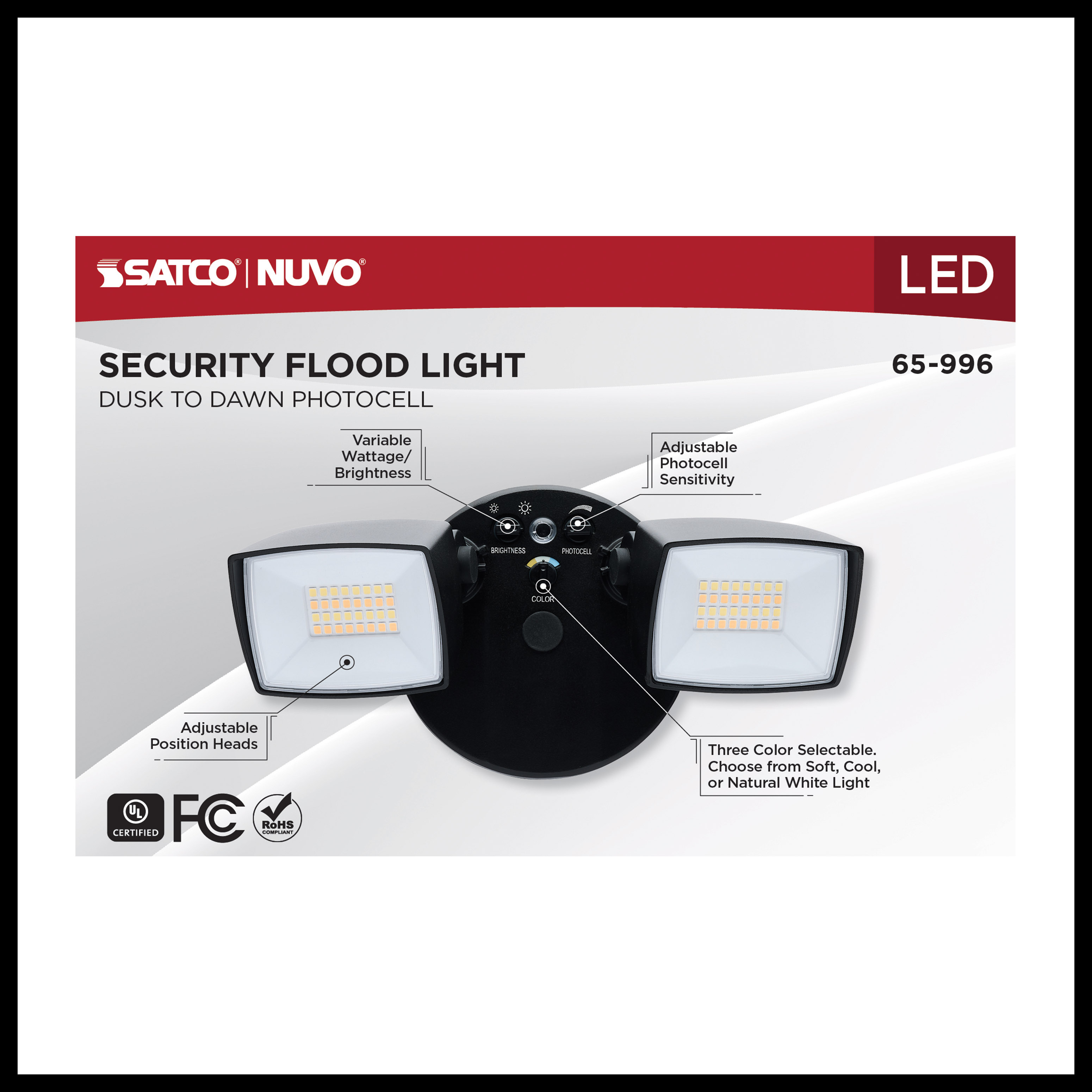 LED 2 HEAD SECURITY FLOOD - 65-996