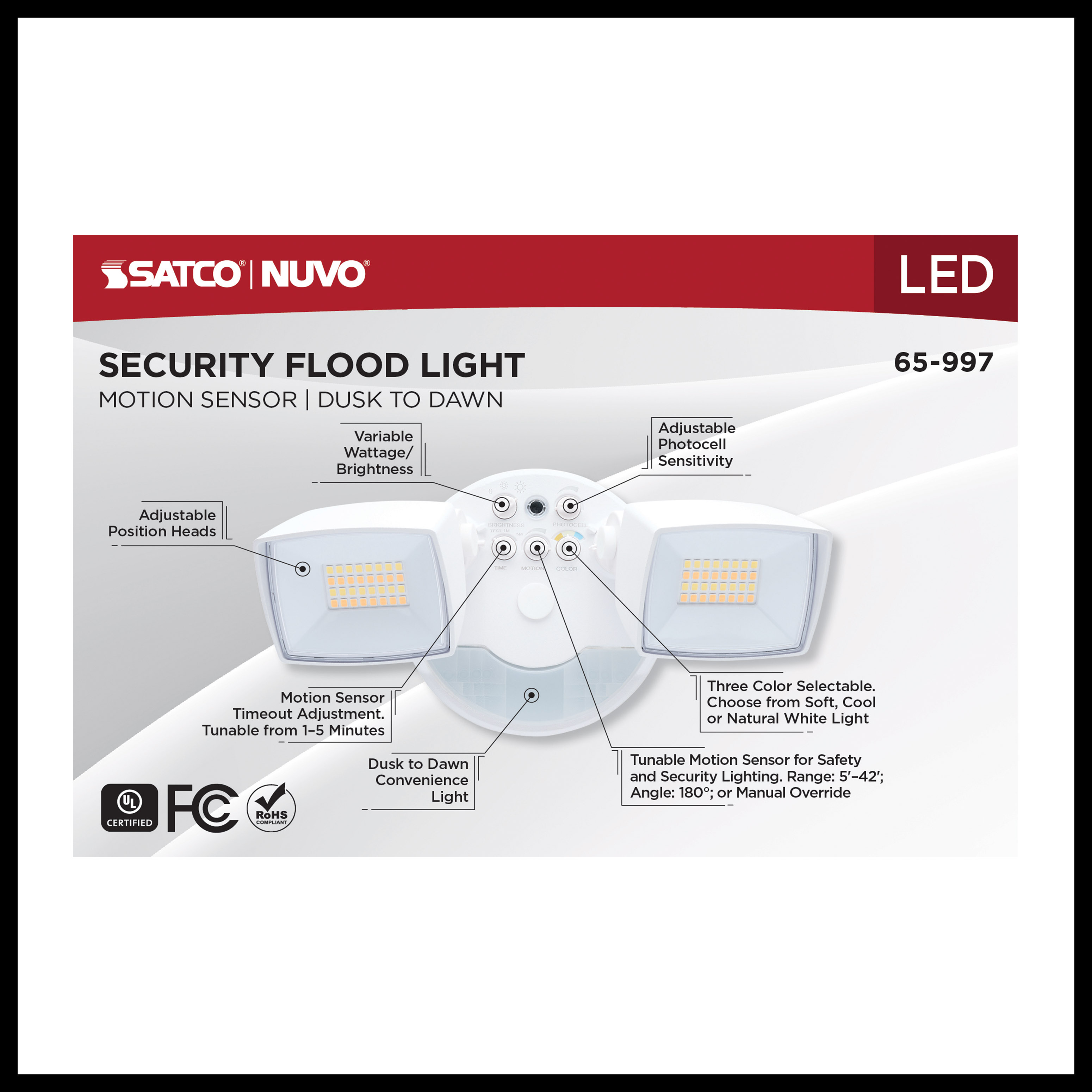 LED 2 HEAD SECURITY FLOOD - 65-997