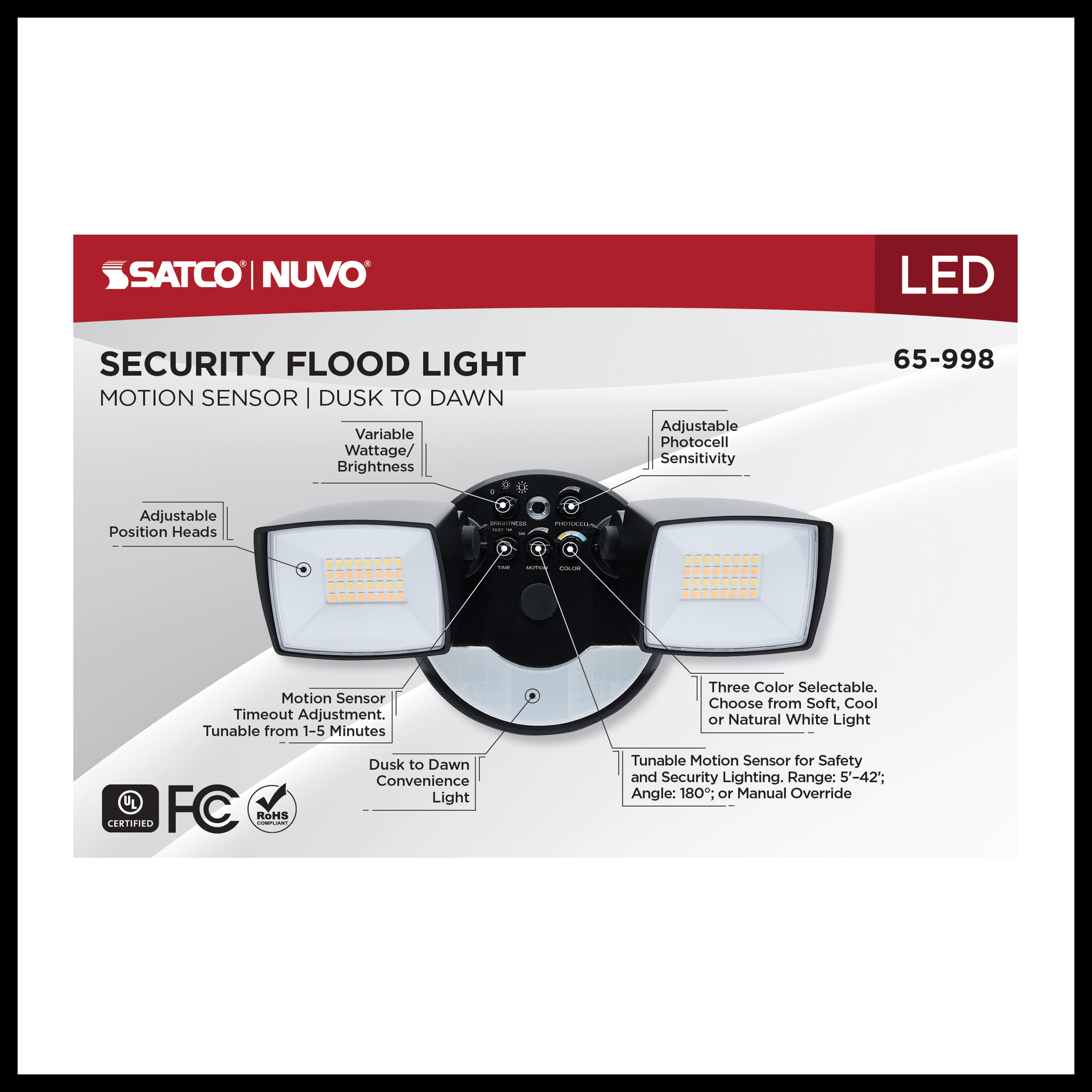LED 2 HEAD SECURITY FLOOD - 65-998