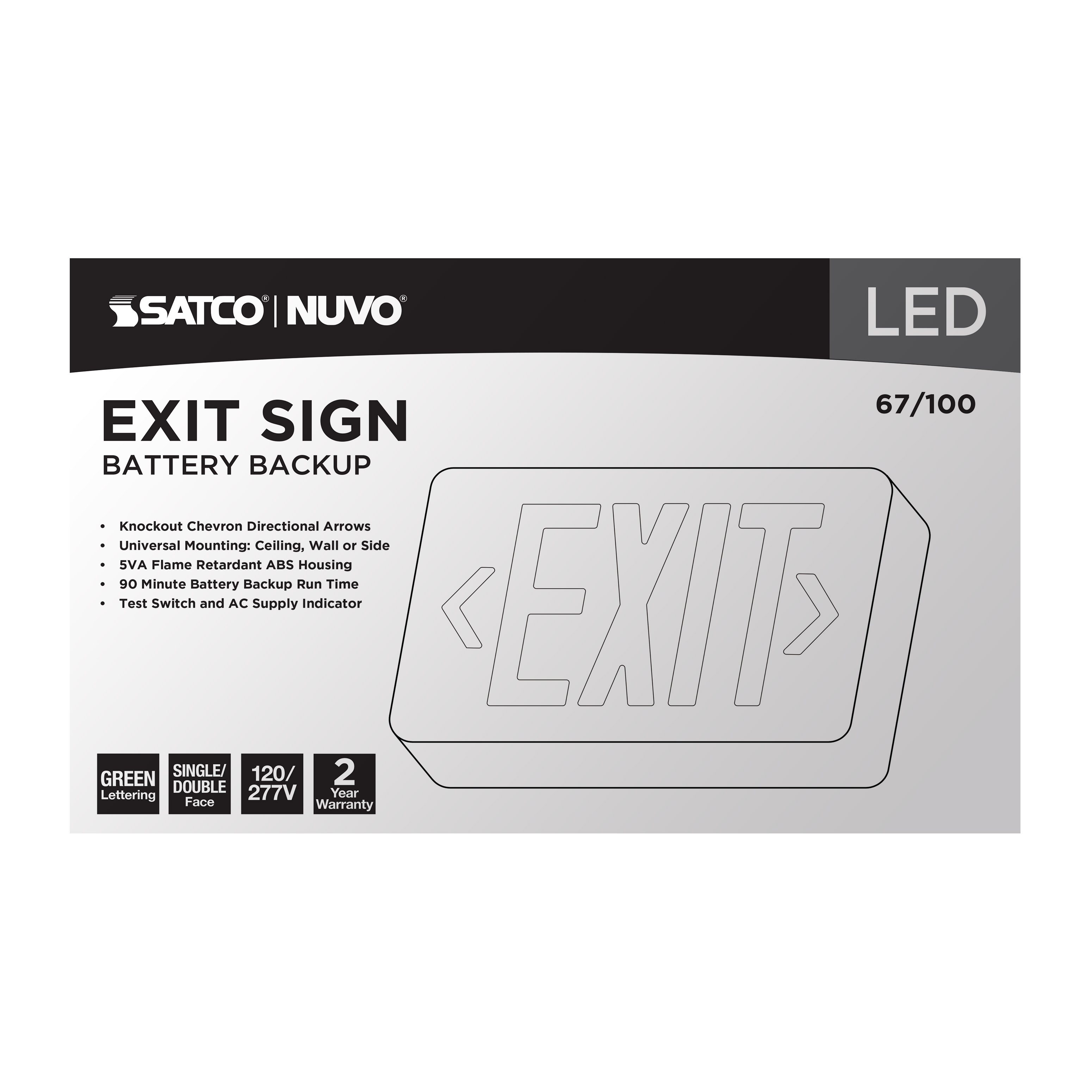 EXIT SIGN - GREEN - 67-100