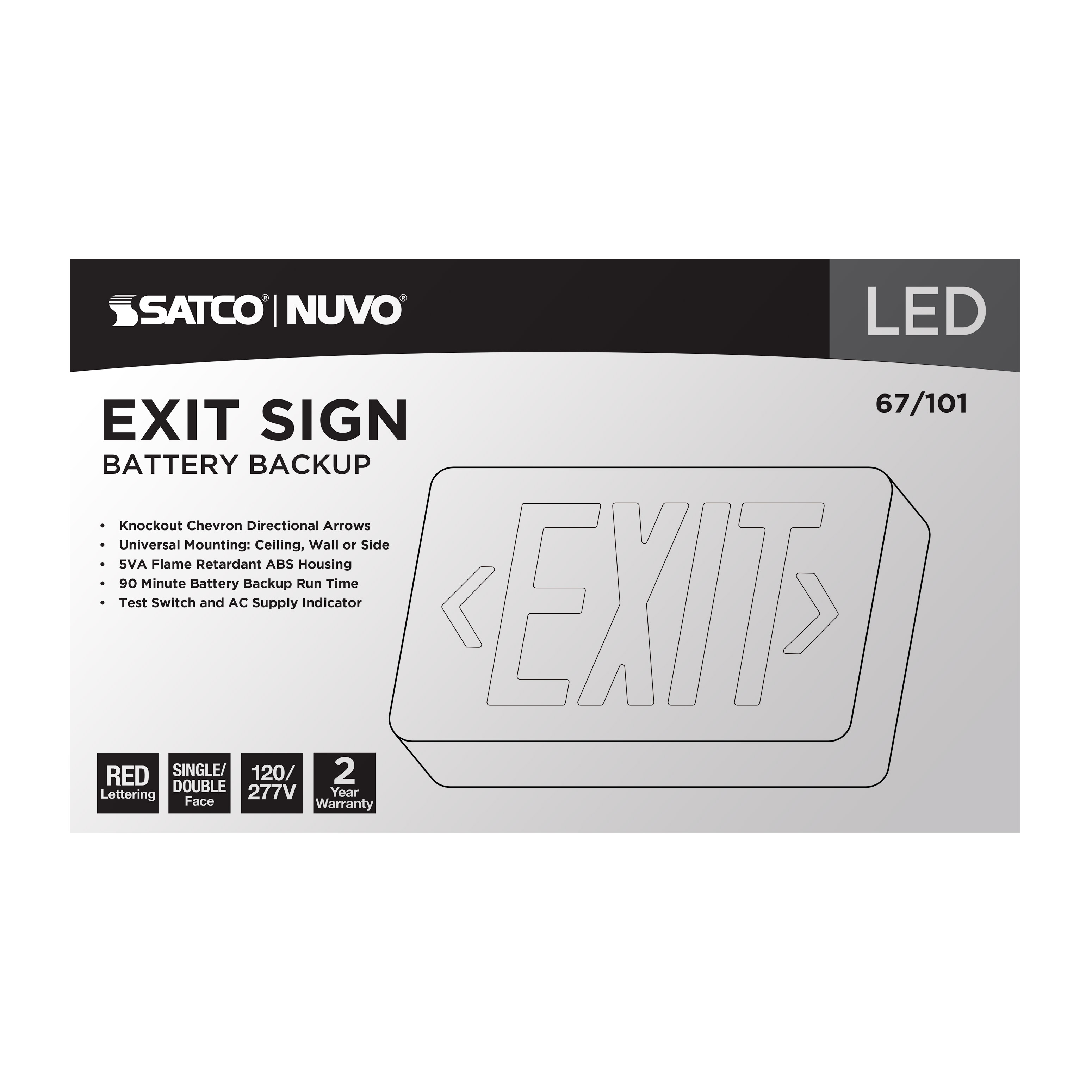 EXIT SIGN - RED - 67-101