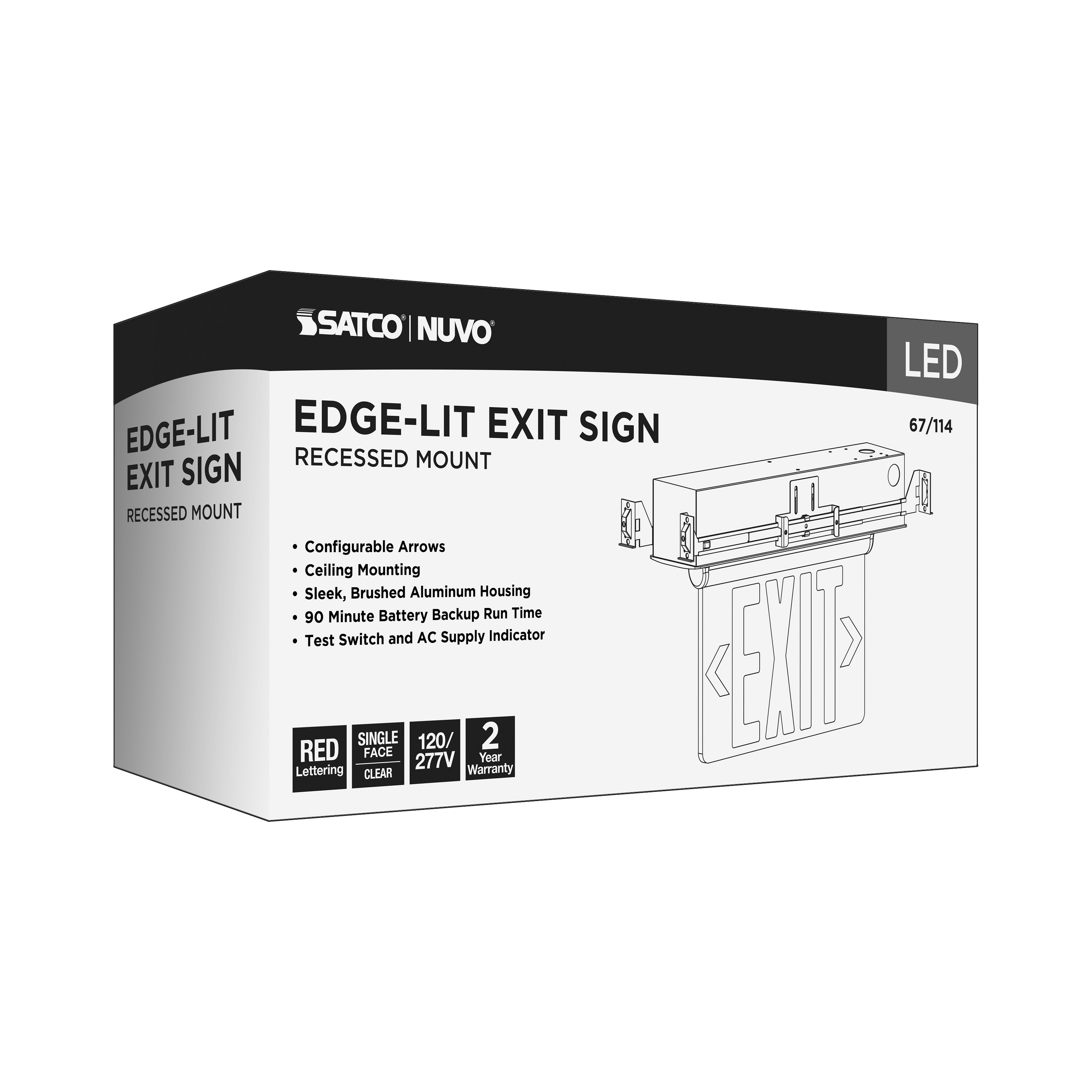 REC EL EXIT SIGN - SF RD CLR - 67-114