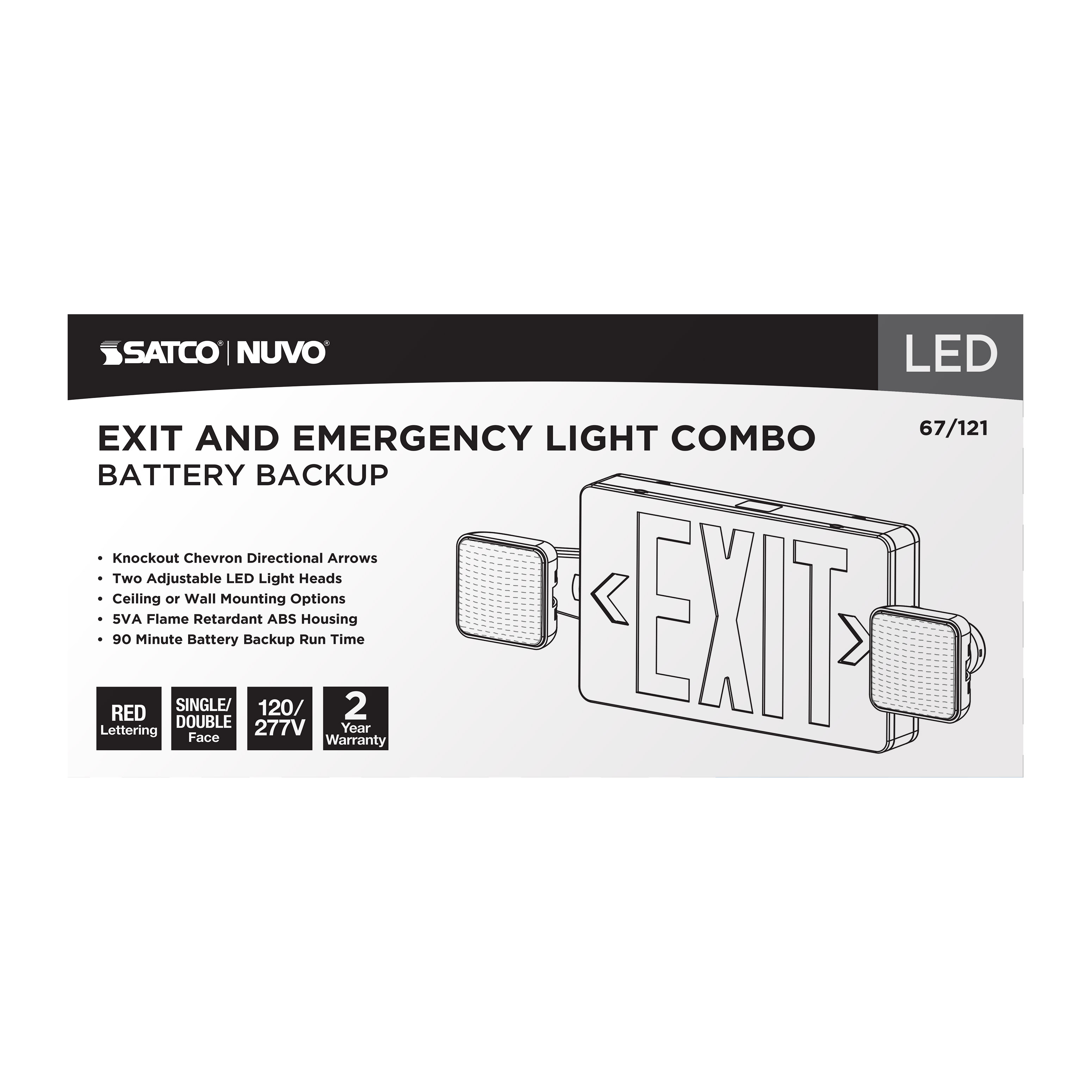EXIT/LIGHT DH - RED - 67-121