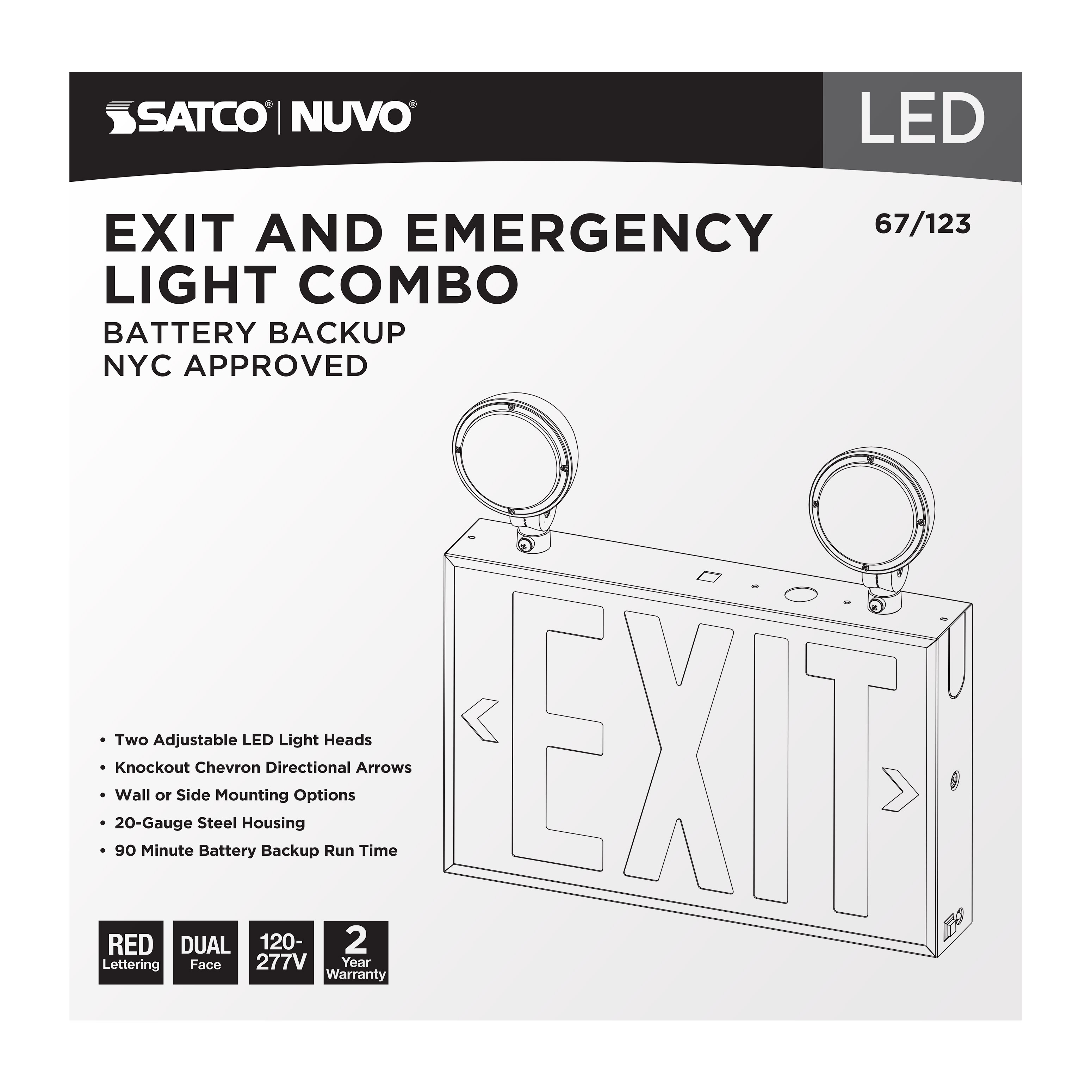 EXIT/LIGHT DH - RED - NYC - 67-123