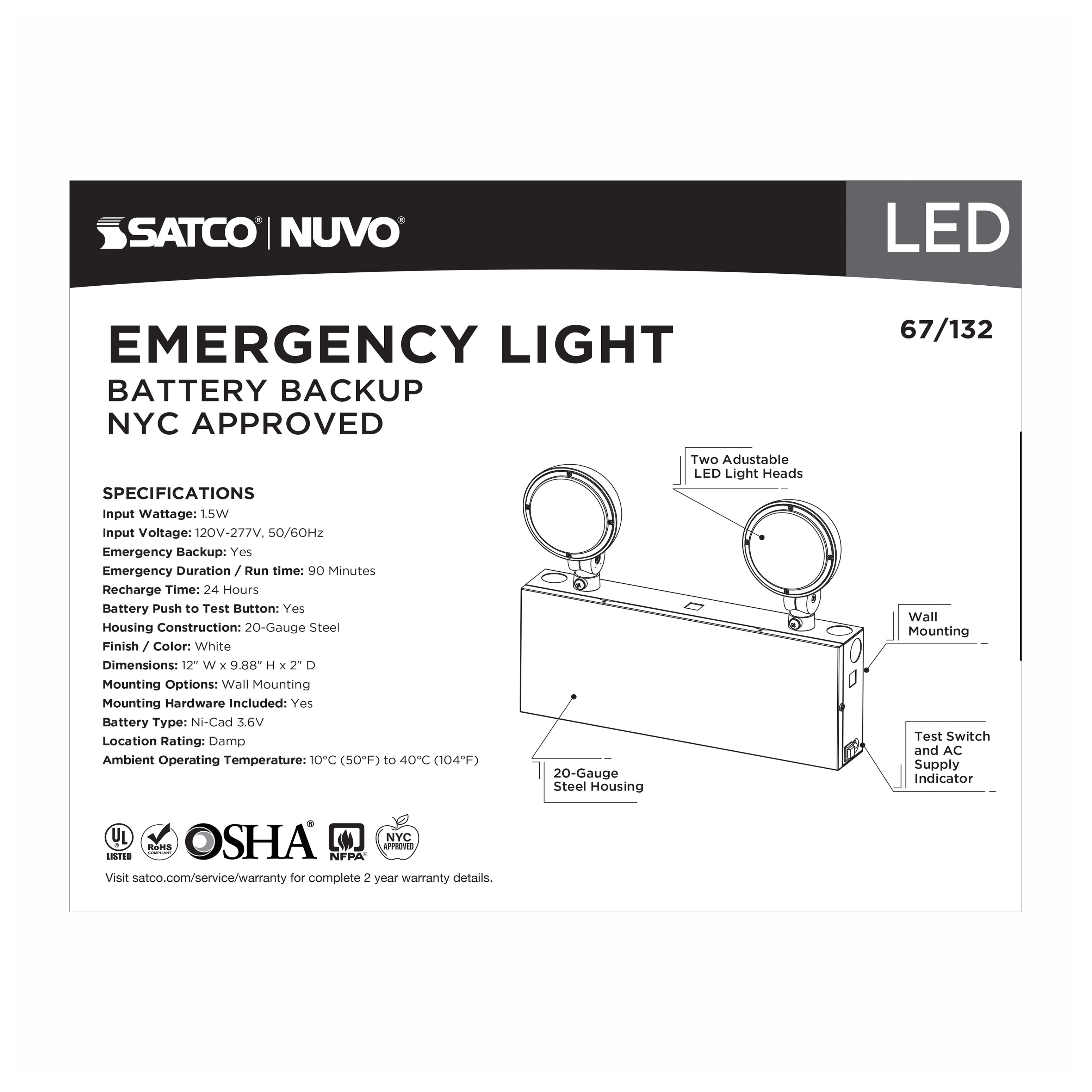 EMERG LIGHT DH - NYC - 67-132