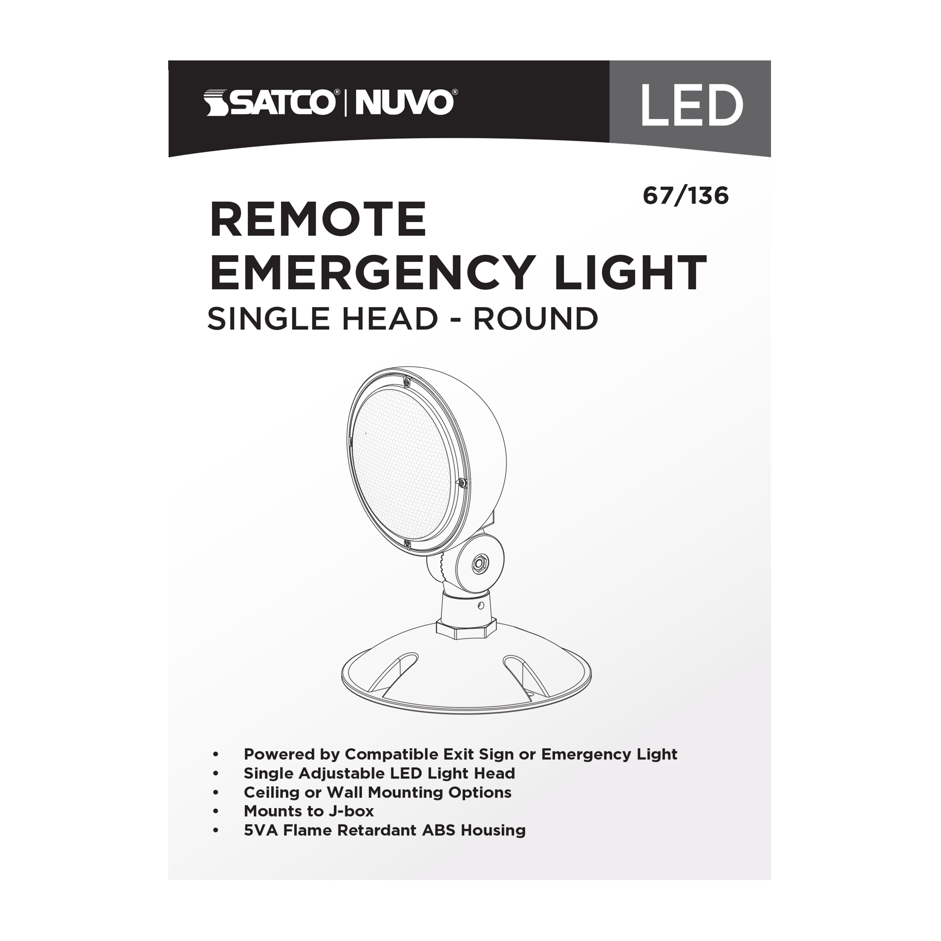 REMOTE EMERG LIGHT WP - 67-136