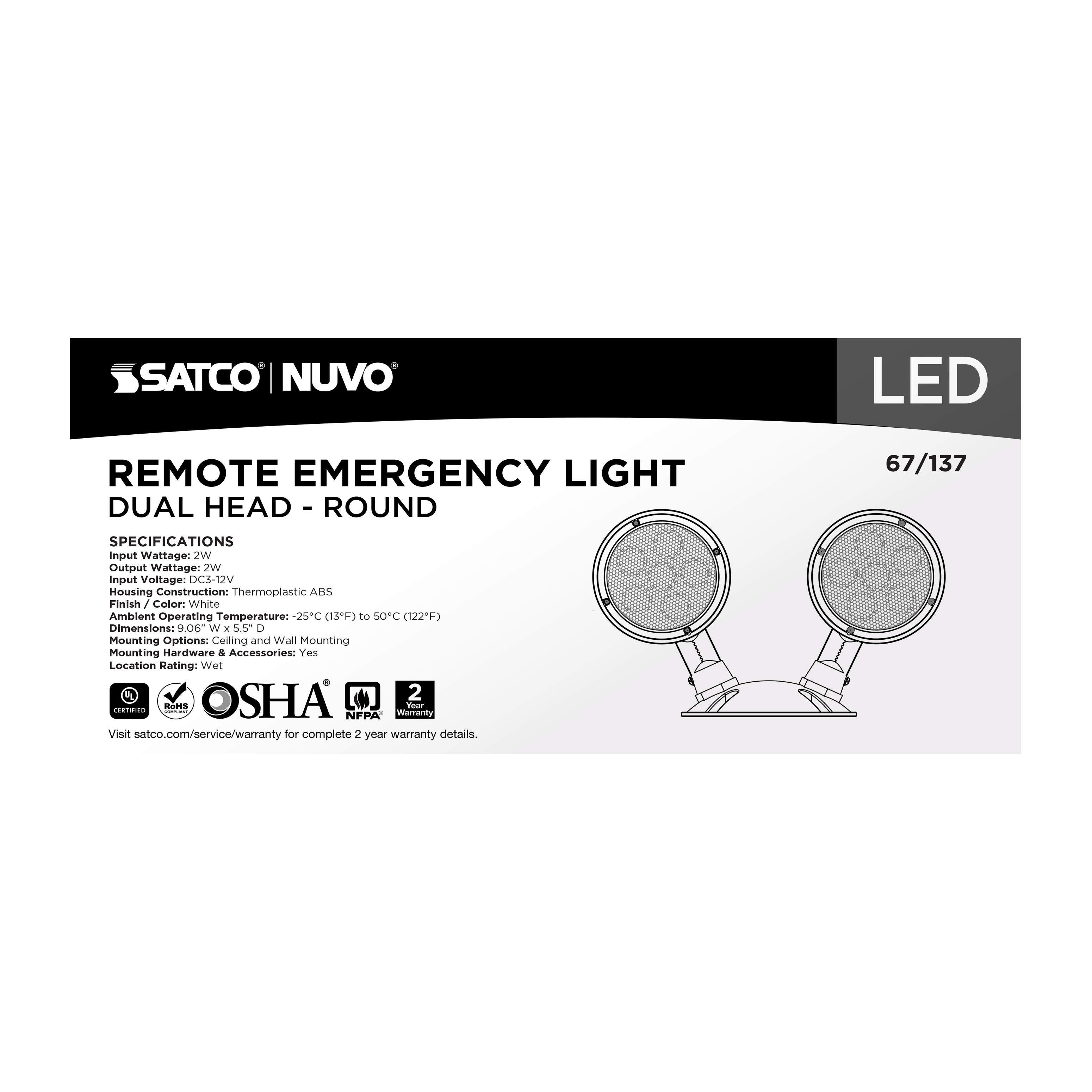 REMOTE EMERG LIGHT WP DH - 67-137