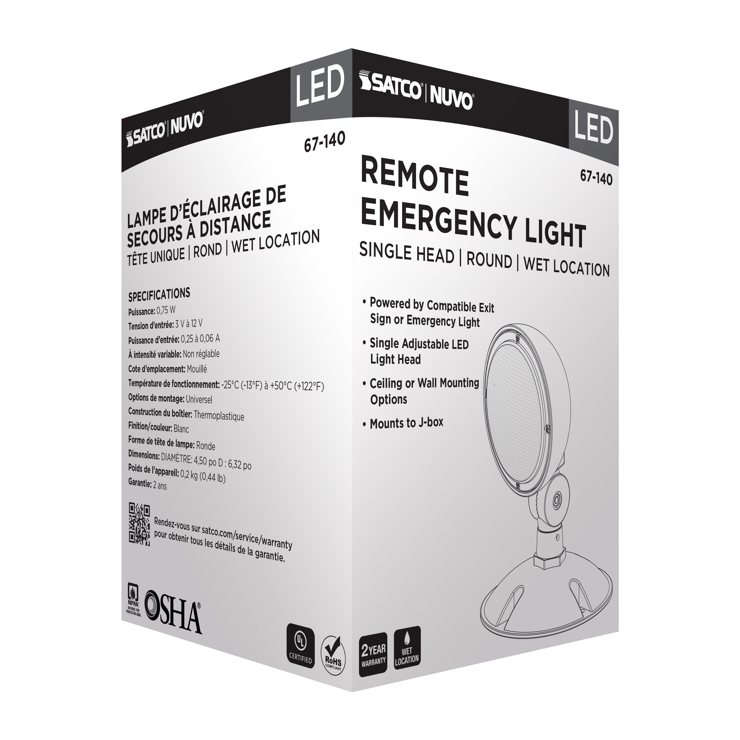 REMOTE EMERG LIGHT WP LP - 67-140