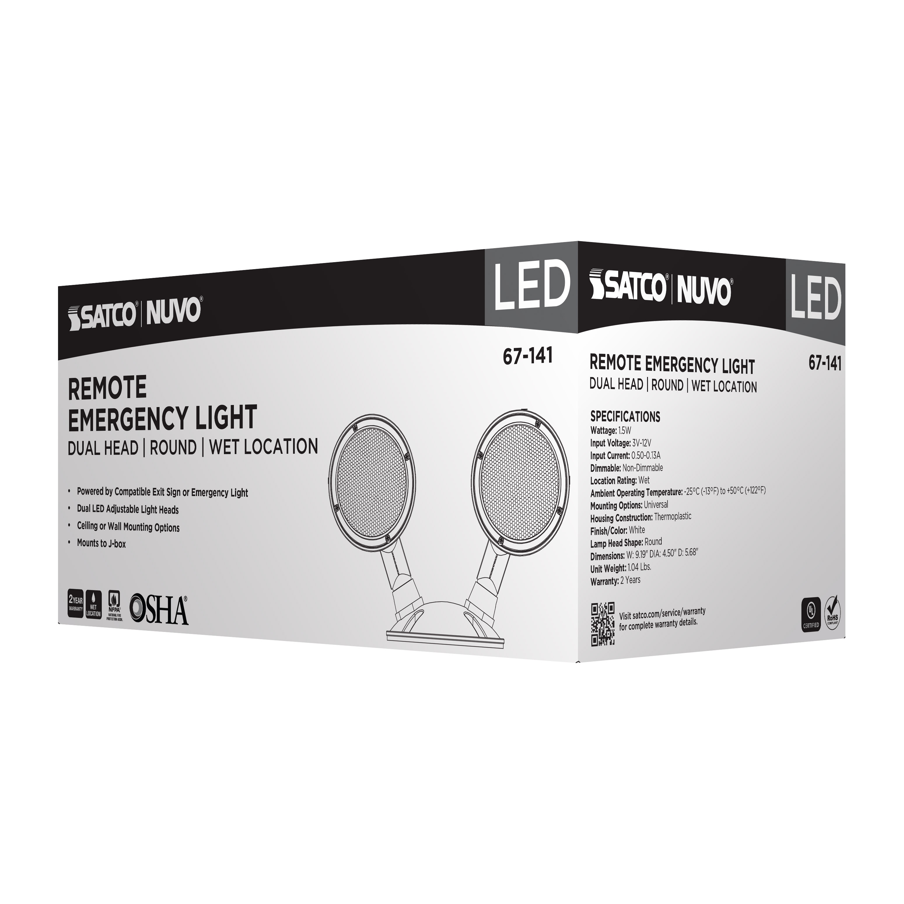 REMOTE EMERG LIGHT WP LP DH - 67-141