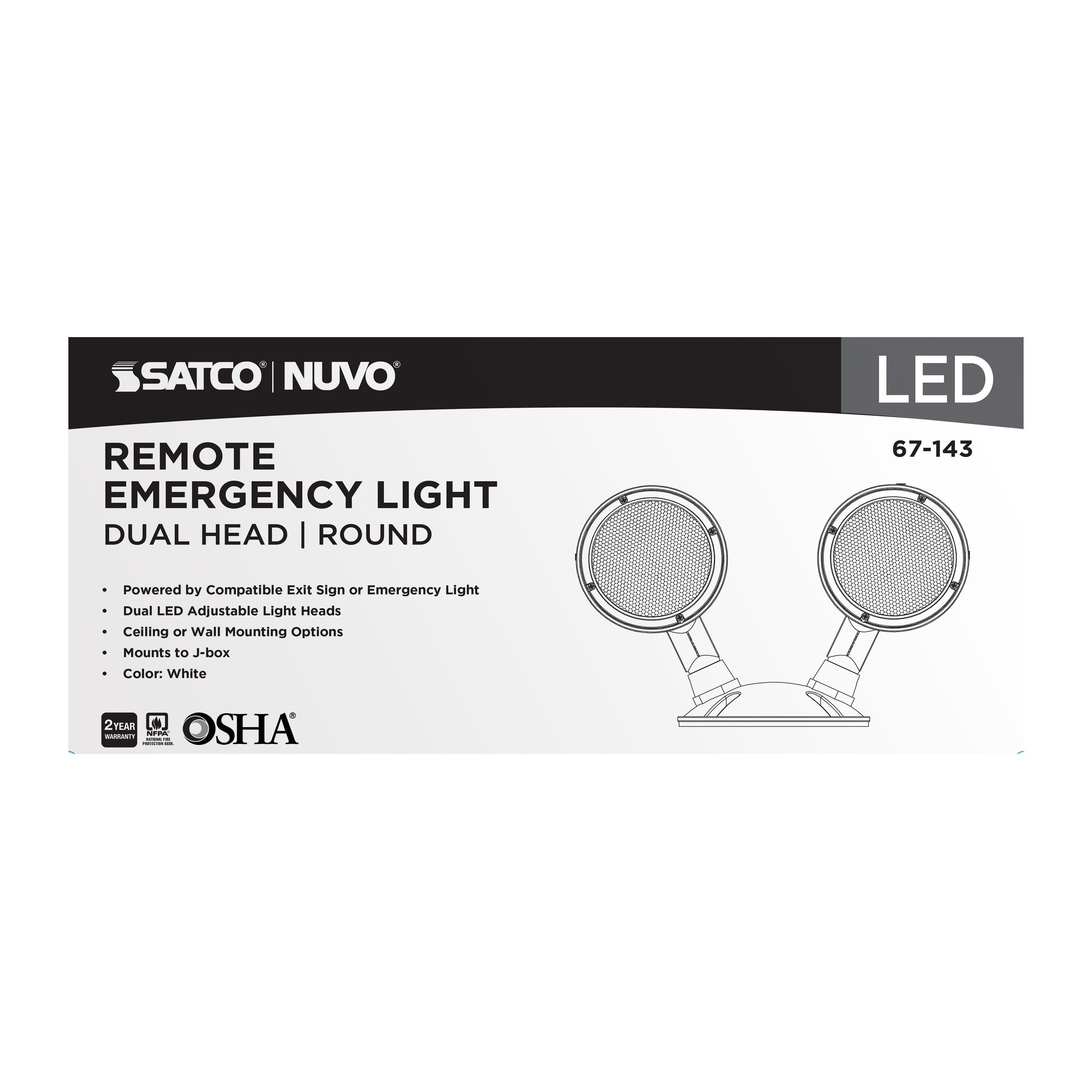 REMOTE EMERG LIGHT WP DH SV - 67-143