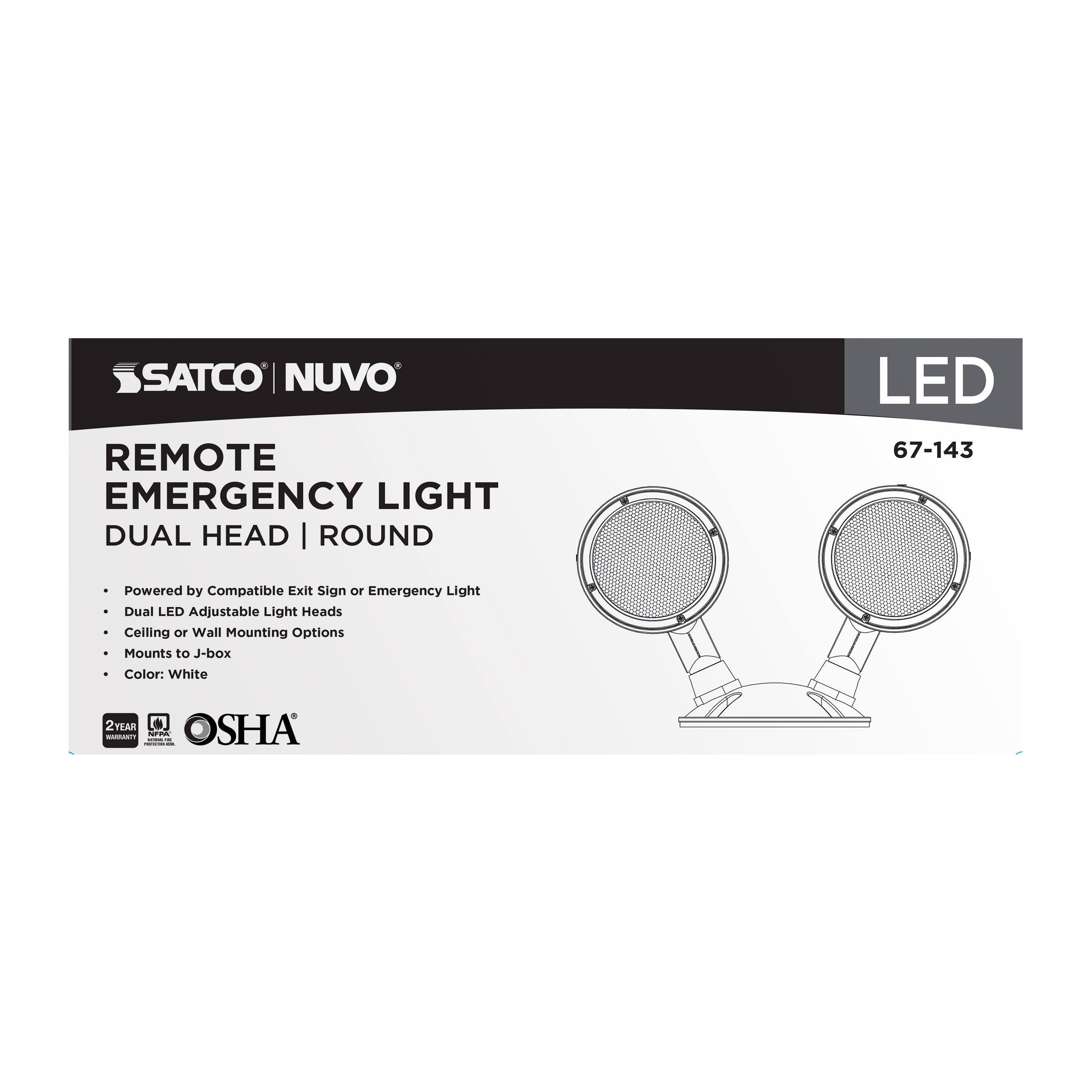 REMOTE EMERG LIGHT WP DH SV - 67-143