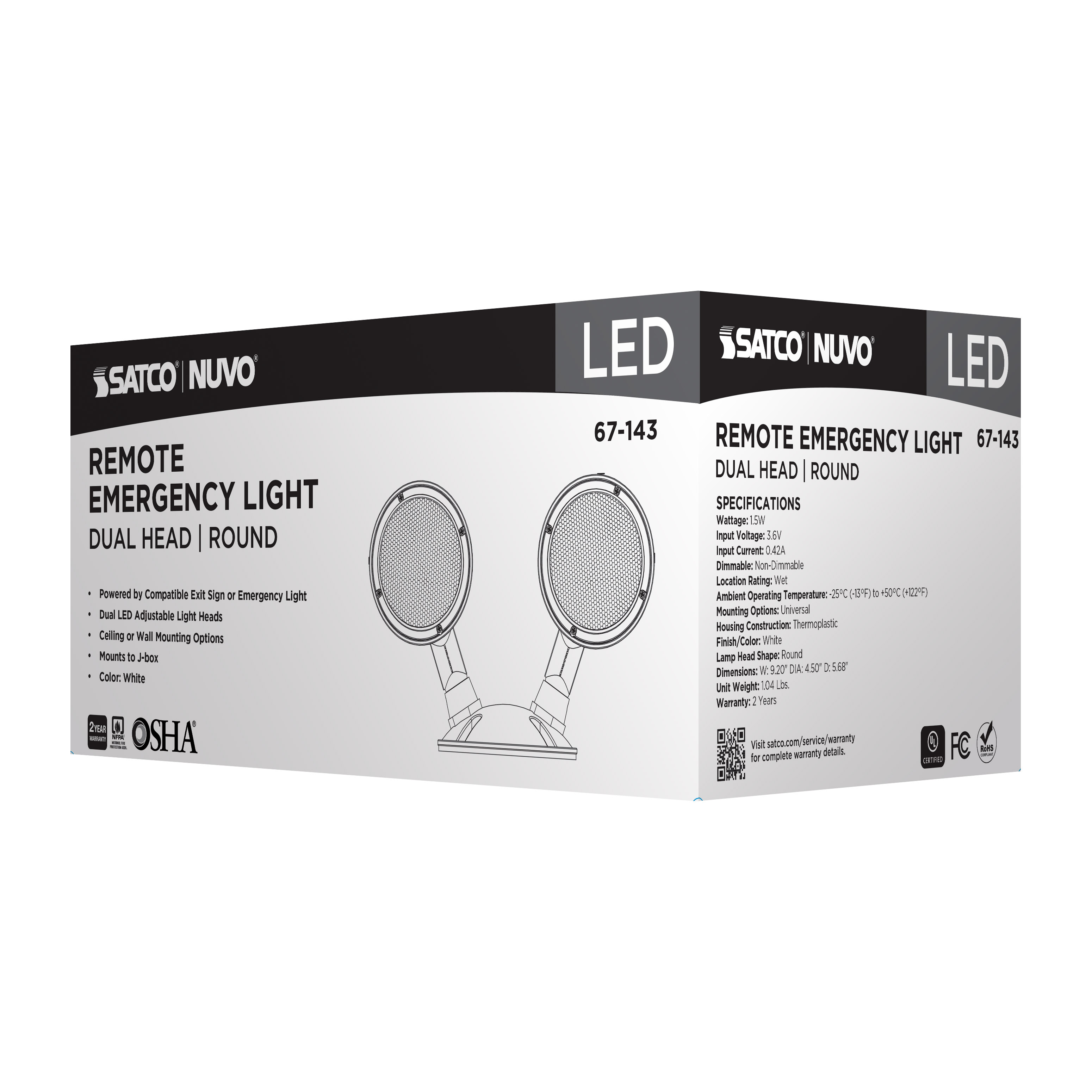 REMOTE EMERG LIGHT WP DH SV - 67-143