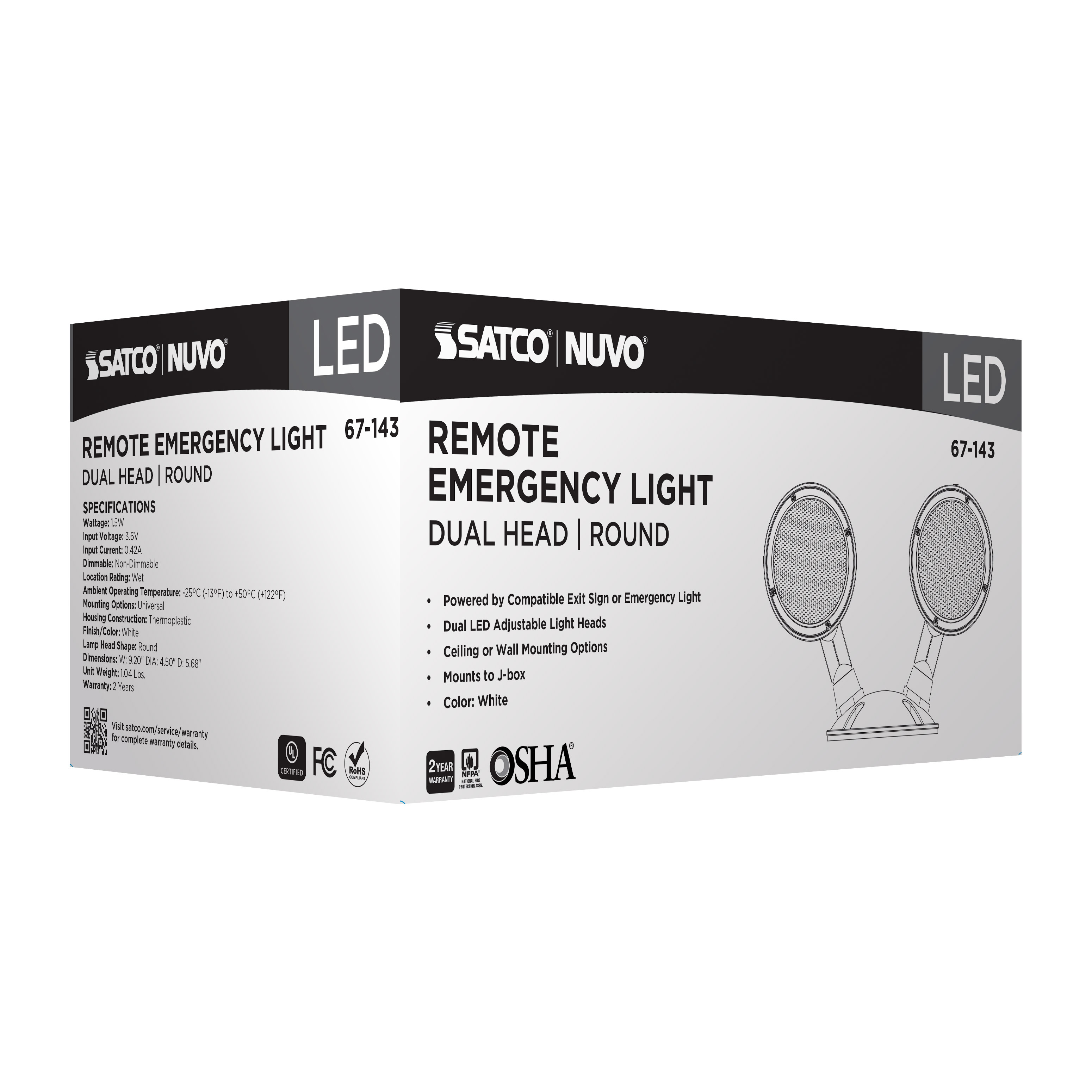 REMOTE EMERG LIGHT WP DH SV - 67-143