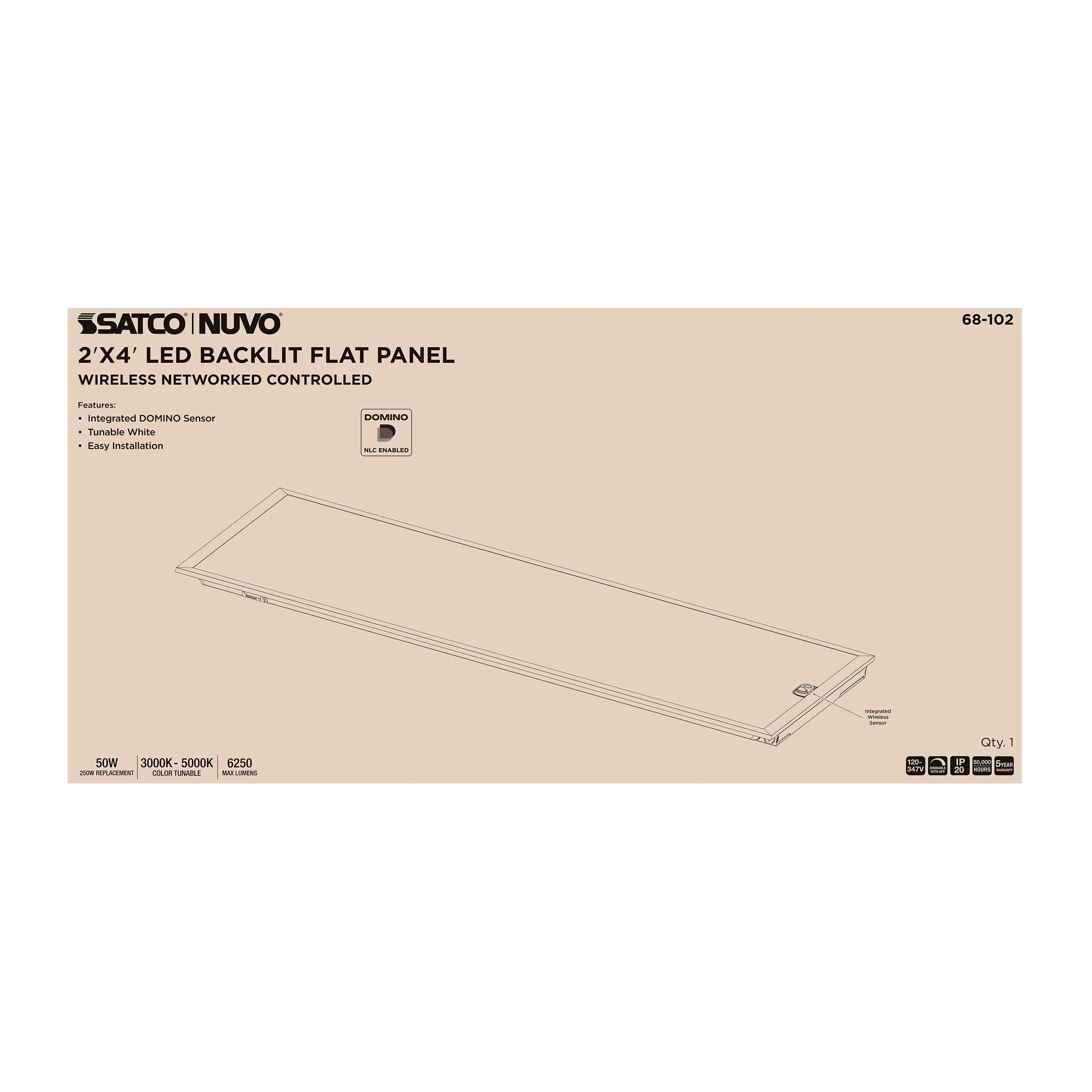 DOMINO 2X4 BACKLIT PANEL - 68-102