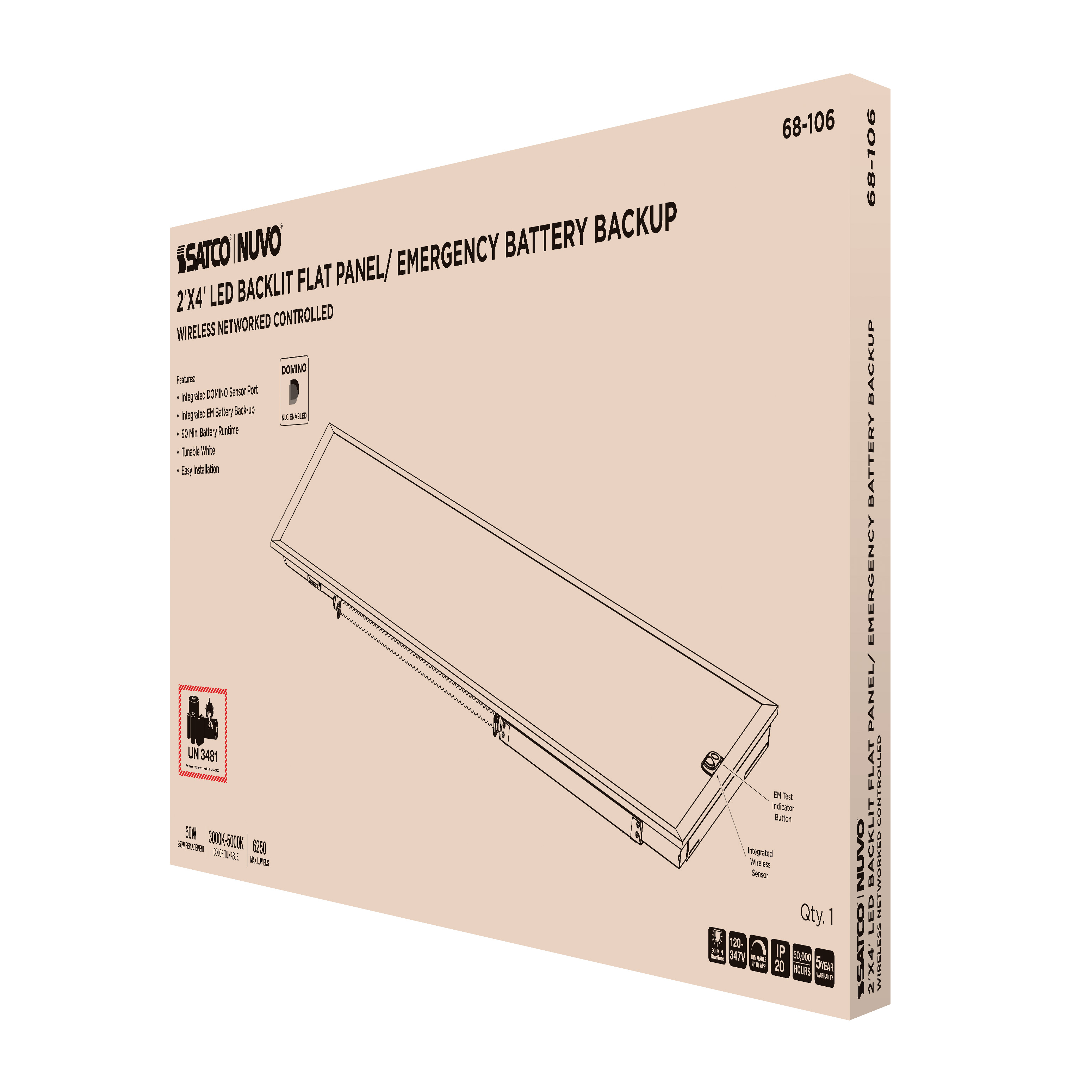 DOMINO 2X4 BACKLIT PANEL-EM - 68-106