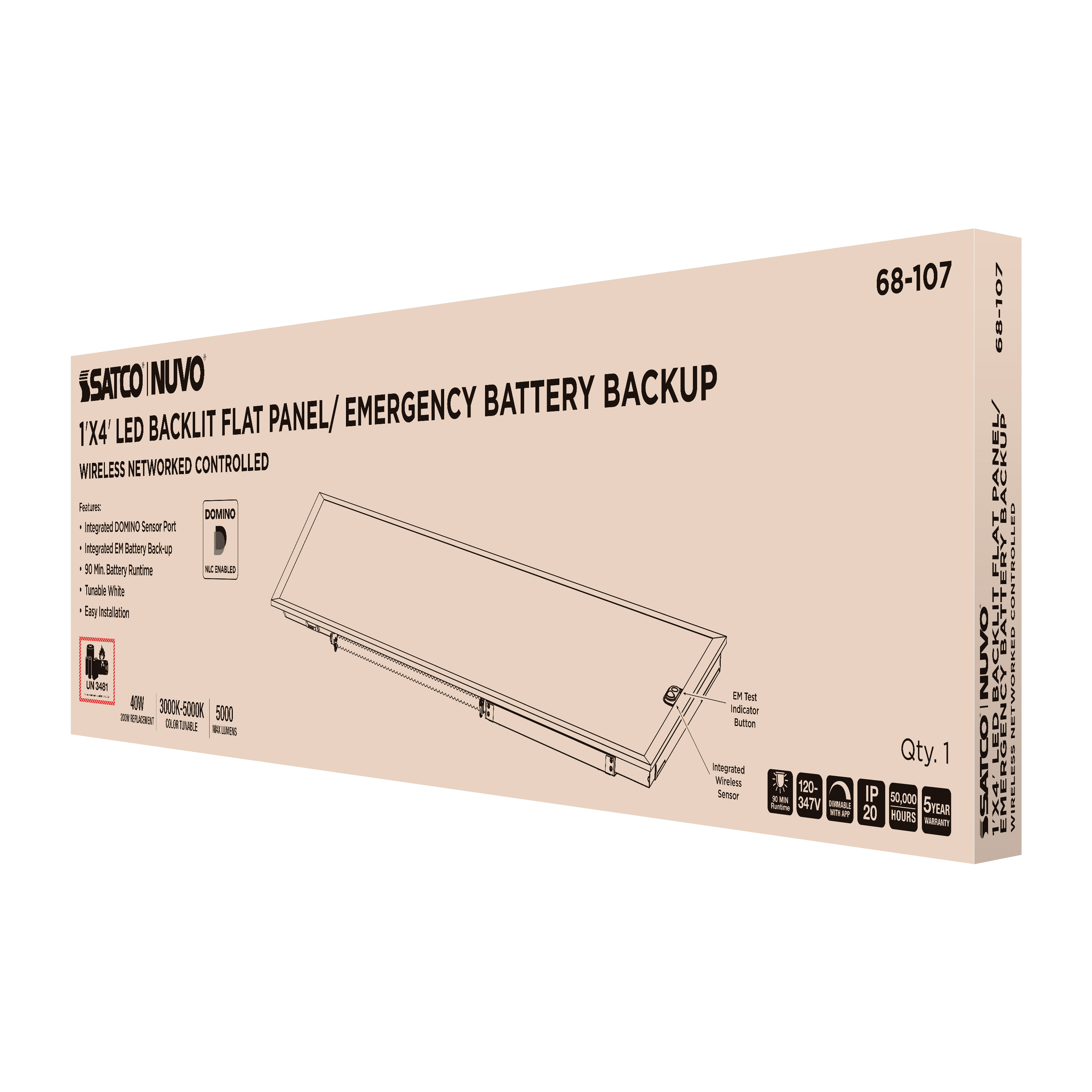 DOMINO 1X4 BACKLIT PANEL-EM - 68-107