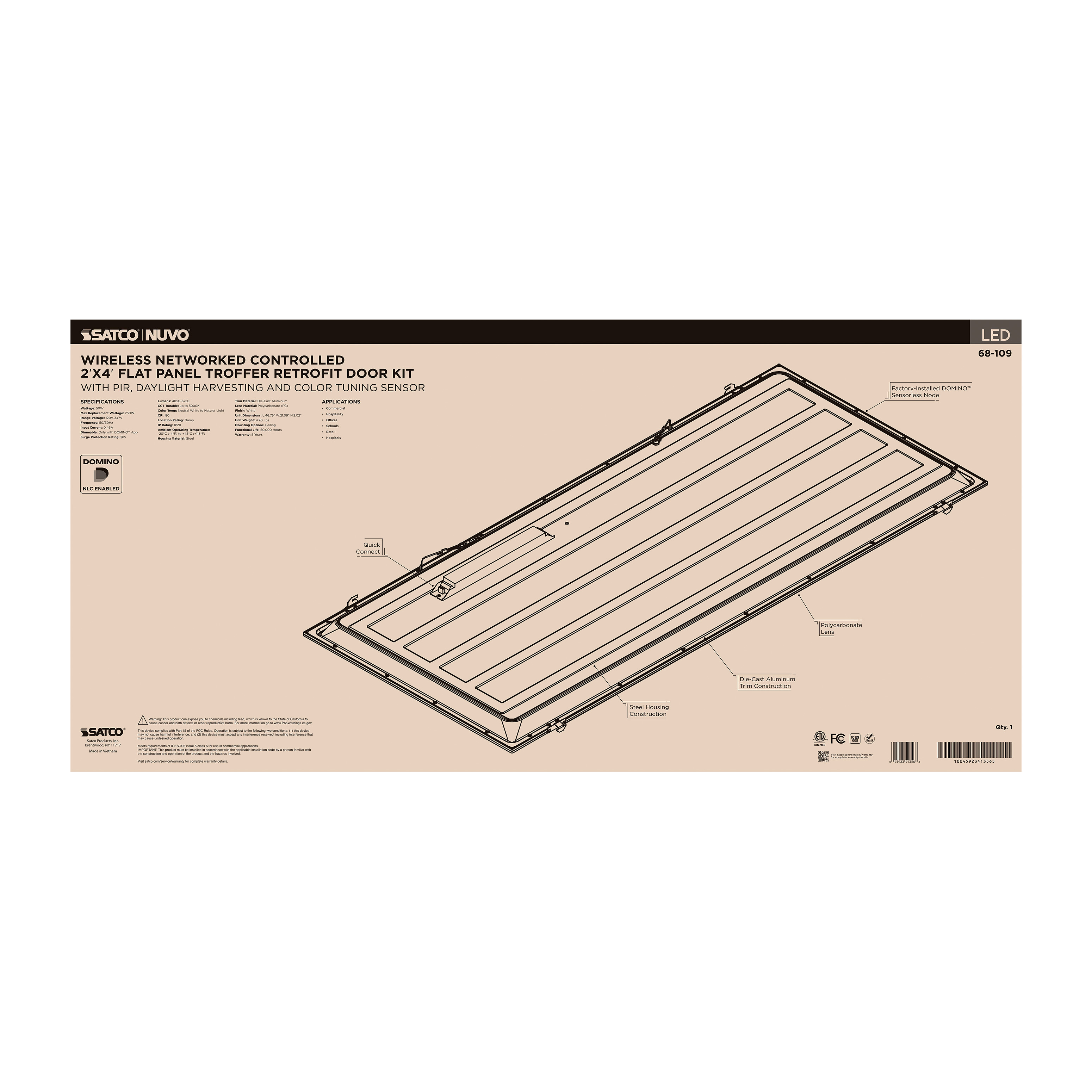 DOMINO 2X4 PANEL RETROFIT KIT - 68-109