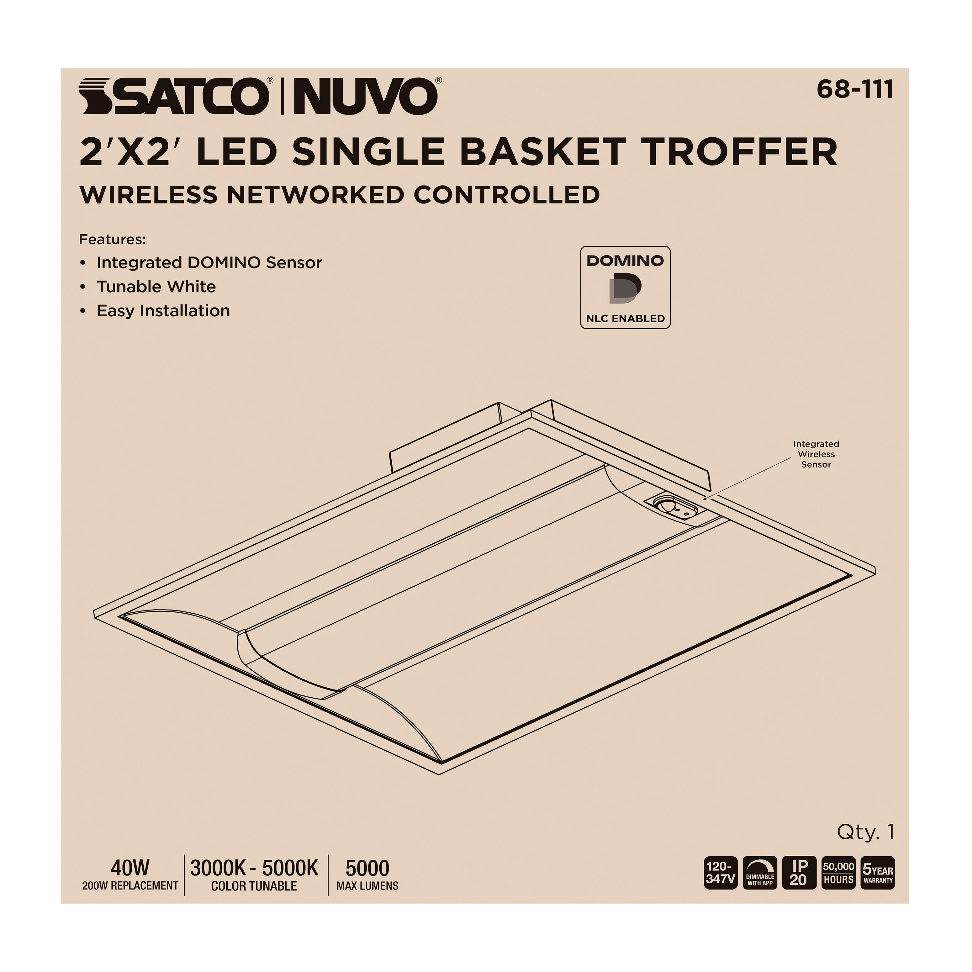 DOMINO 2X2 TROFFER - 68-111