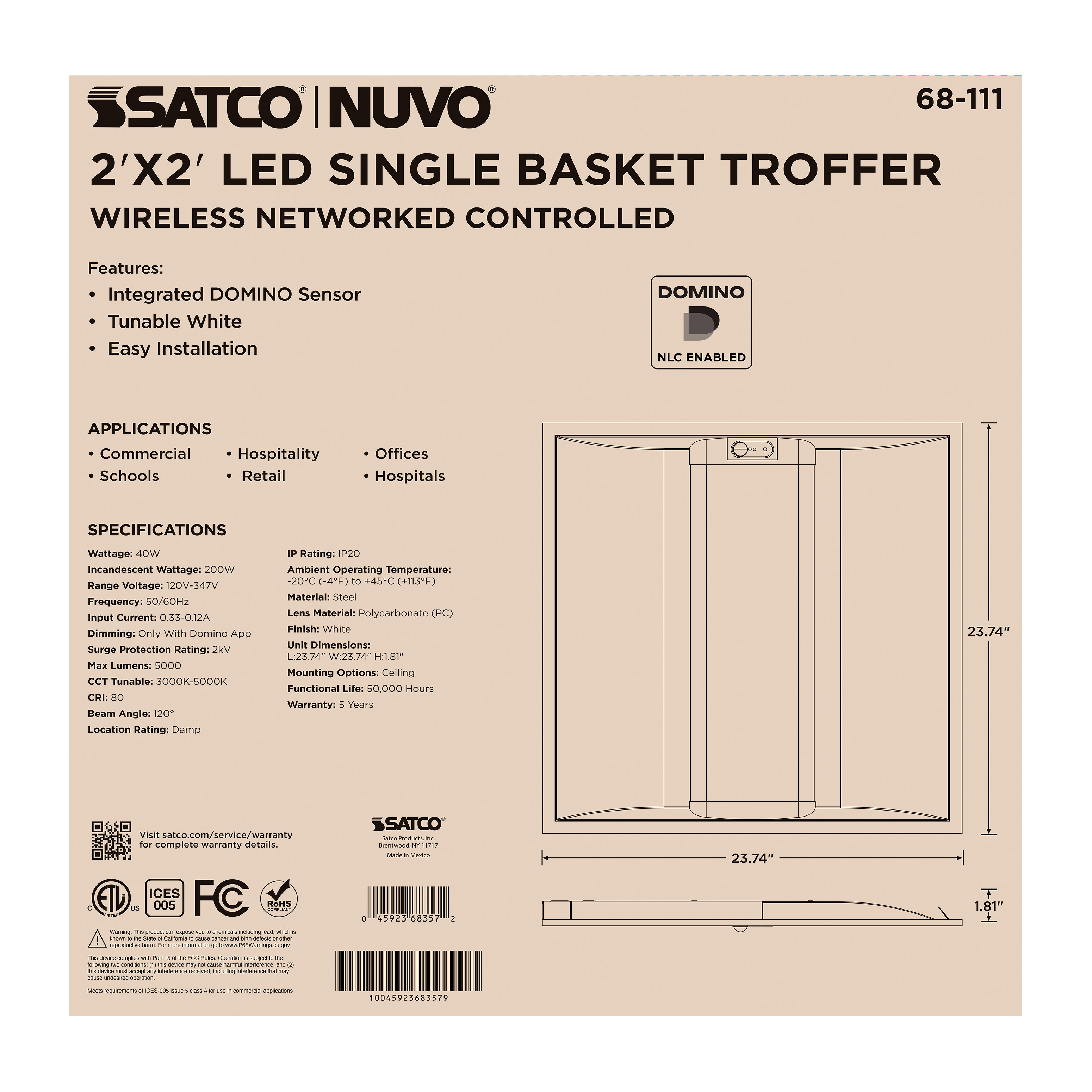 DOMINO 2X2 TROFFER - 68-111