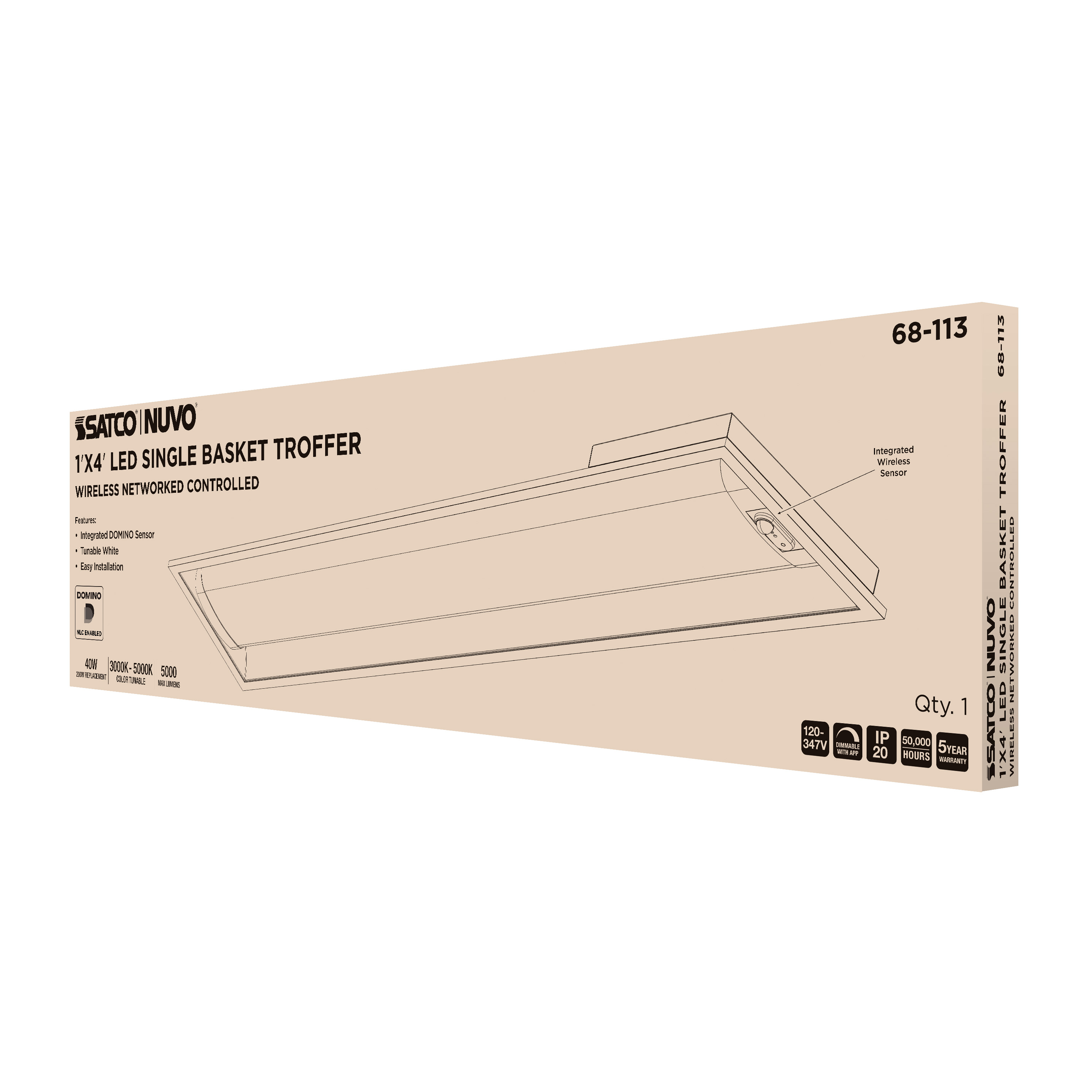 DOMINO 1X4 TROFFER - 68-113