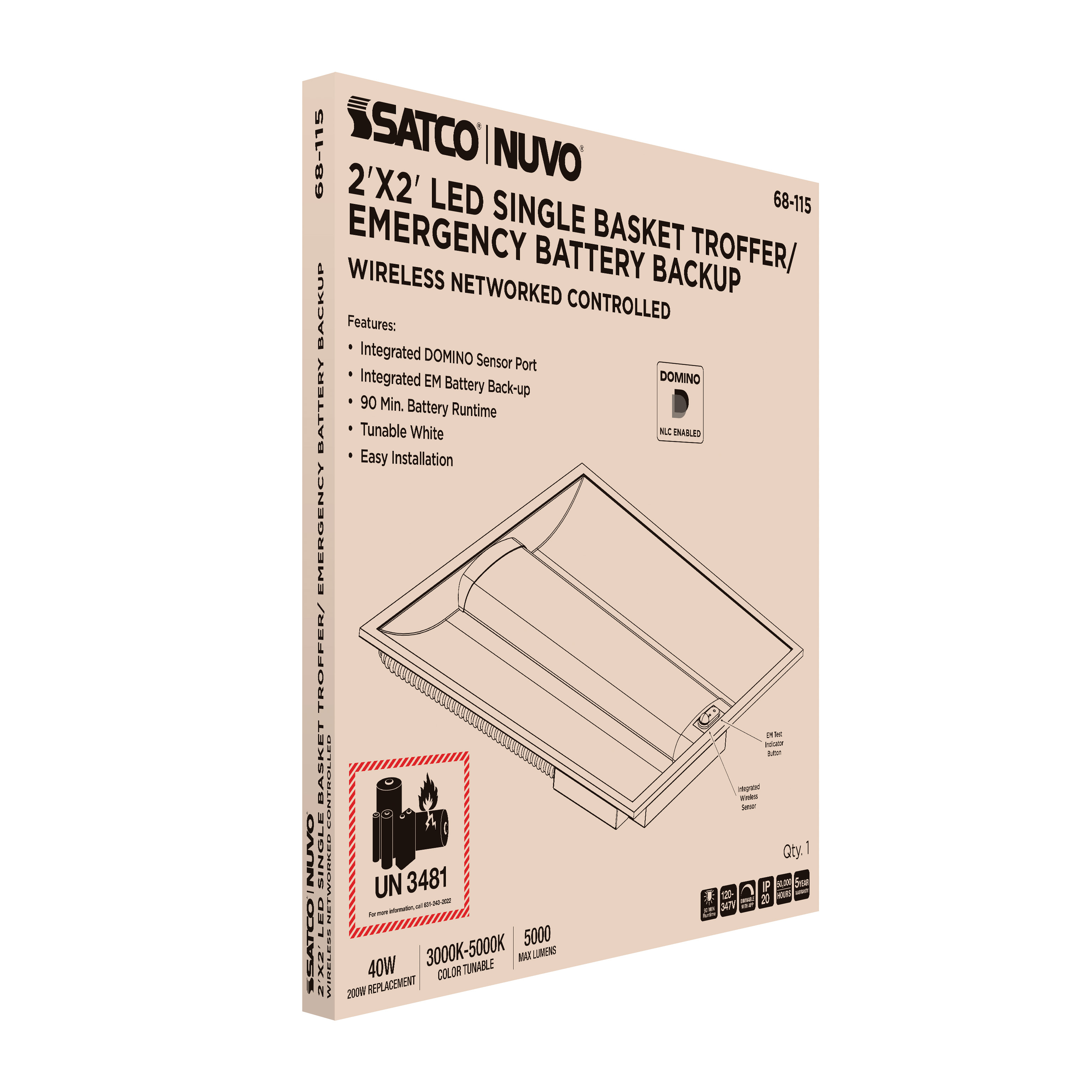 DOMINO 2X2 TROFFER-EM - 68-115