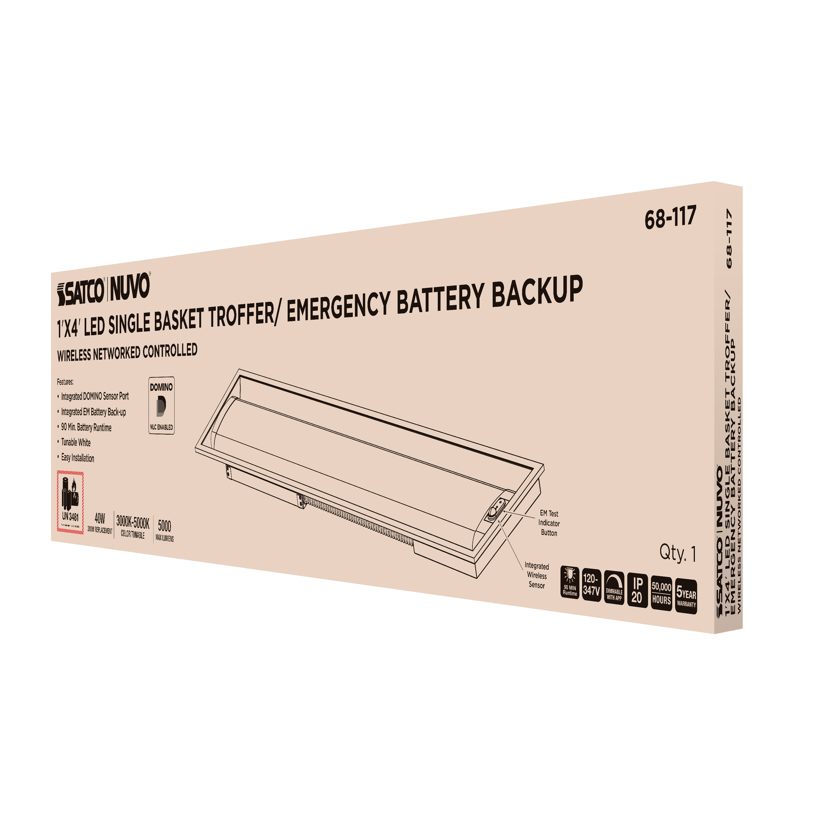 DOMINO 1X4 TROFFER-EM - 68-117