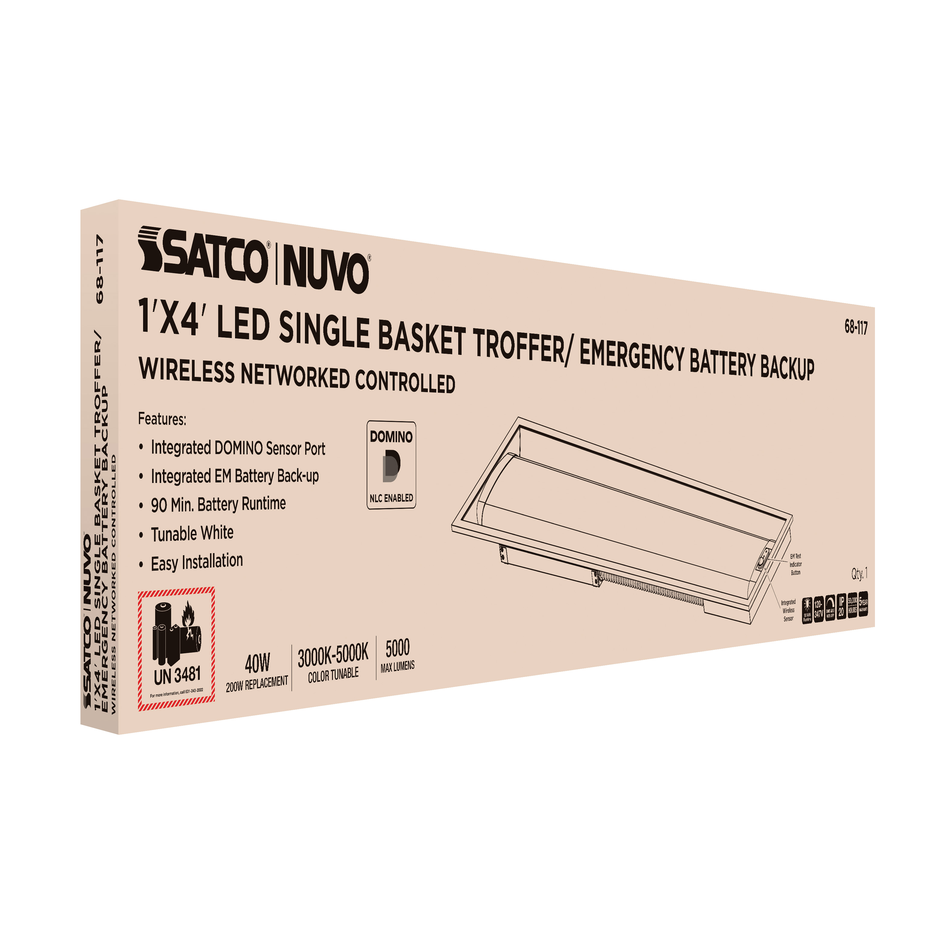 DOMINO 1X4 TROFFER-EM - 68-117