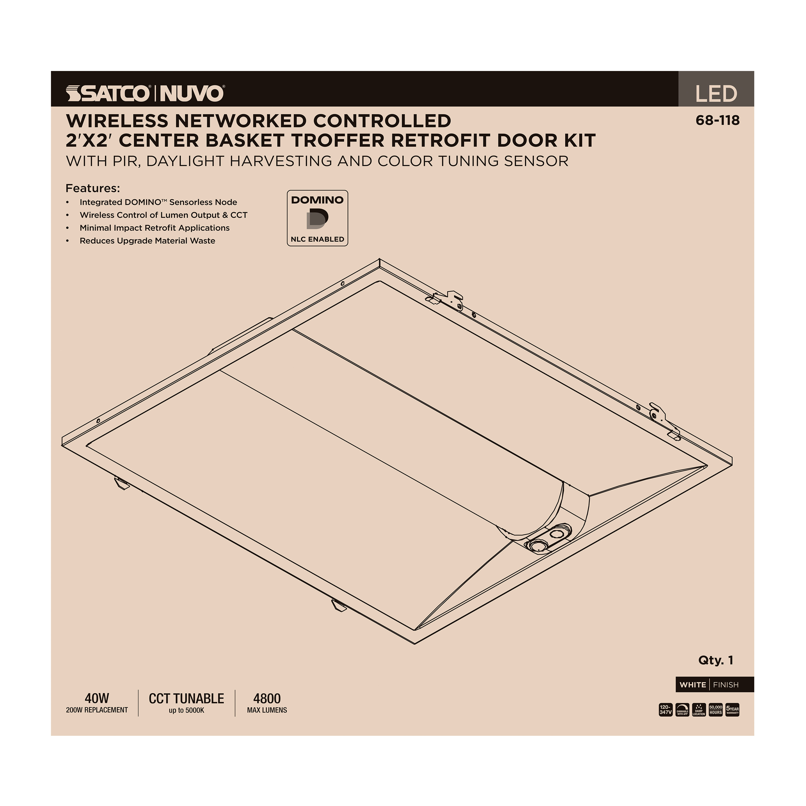 DOMINO 2X2 TROFFER RETRO KIT - 68-118