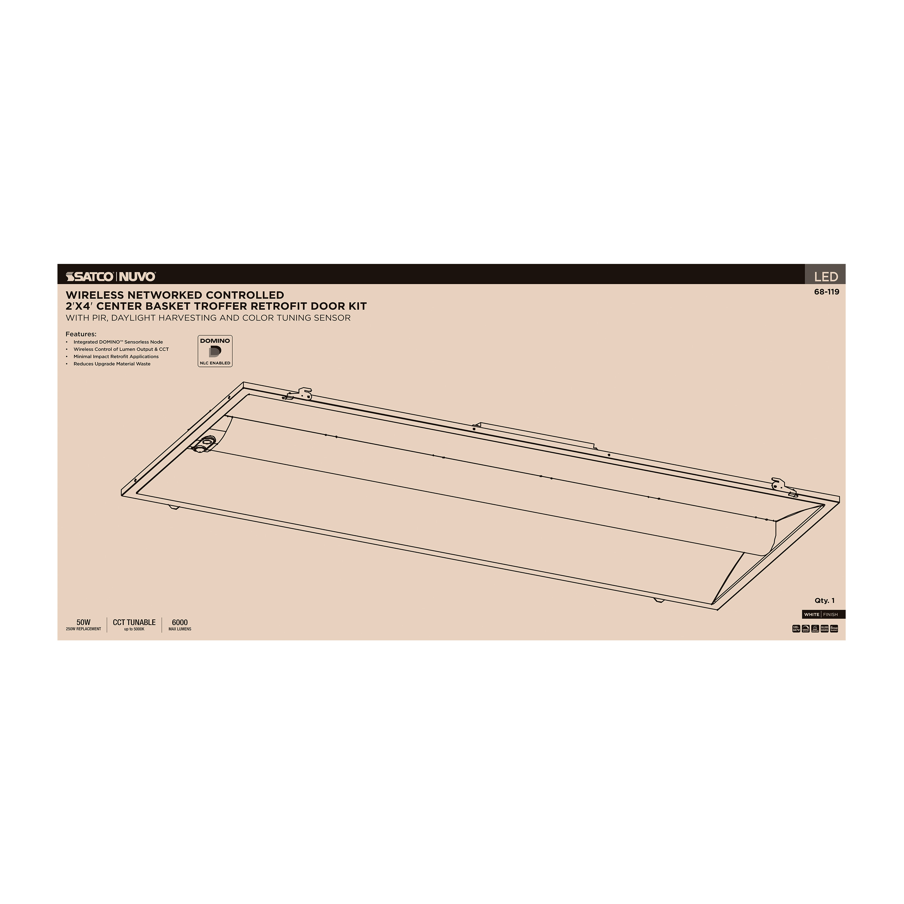 DOMINO 2X4 TROFFER RETRO KIT - 68-119