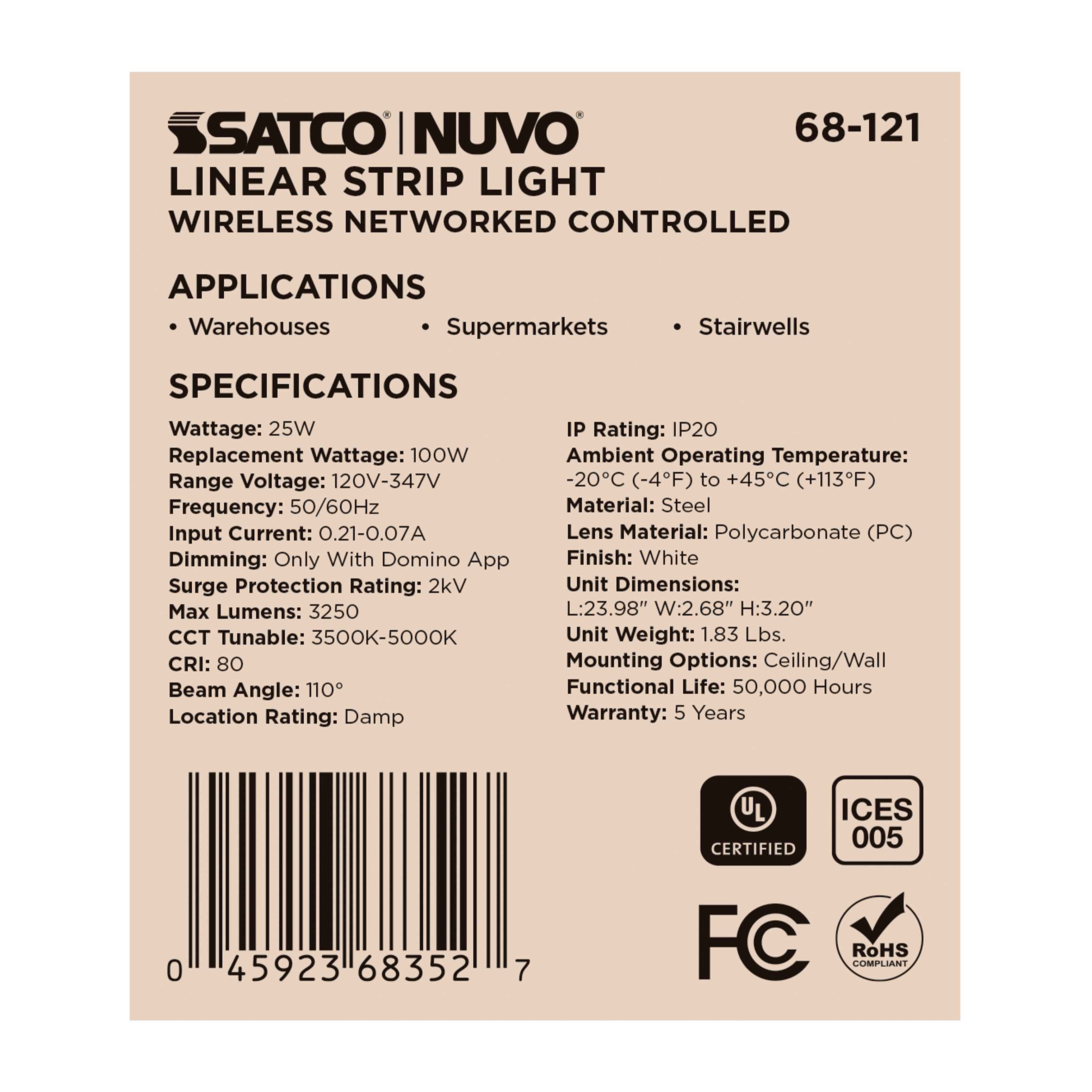 DOMINO 2FT LINEAR STRIP - 68-121