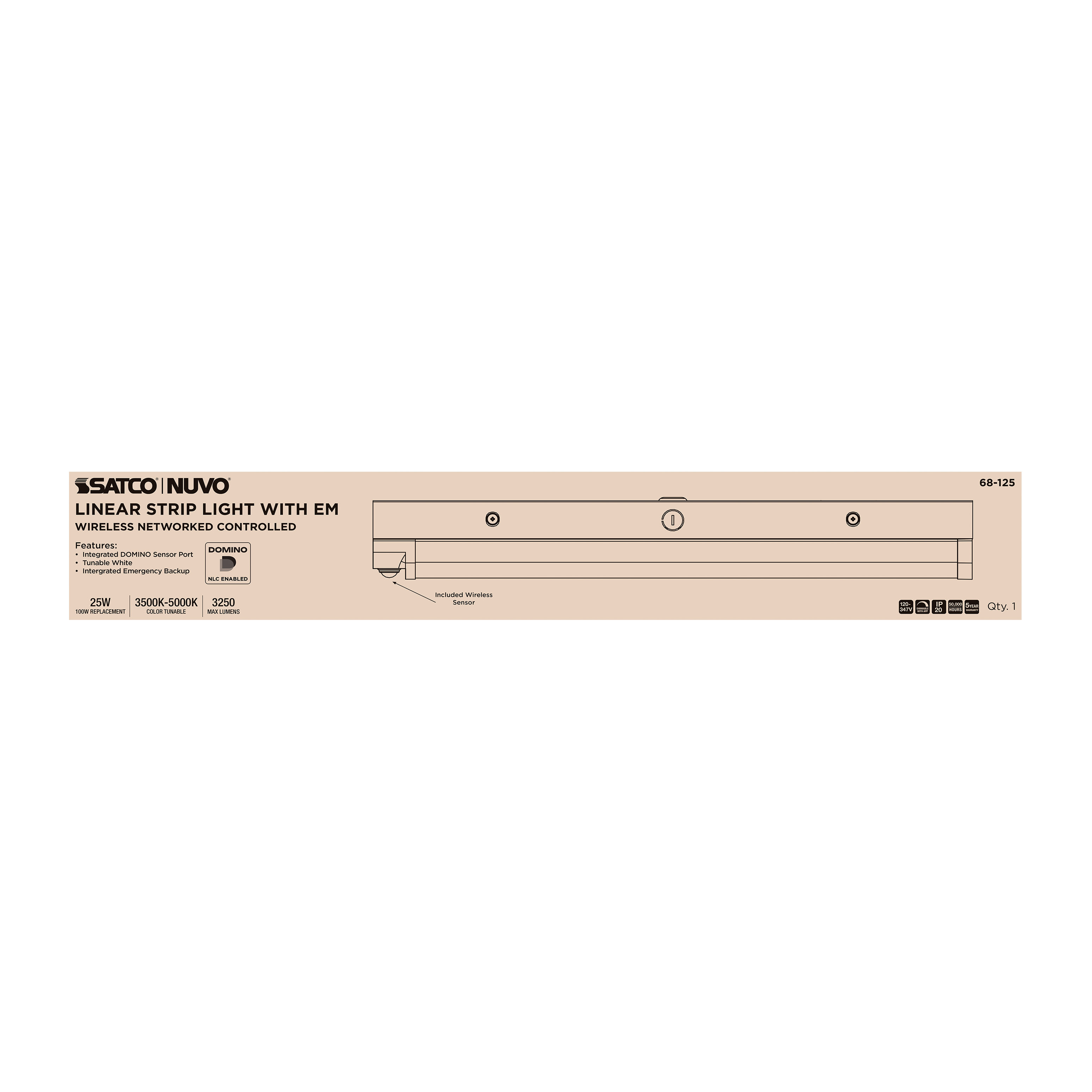 DOMINO 2FT LINEAR STRIP-EM - 68-125