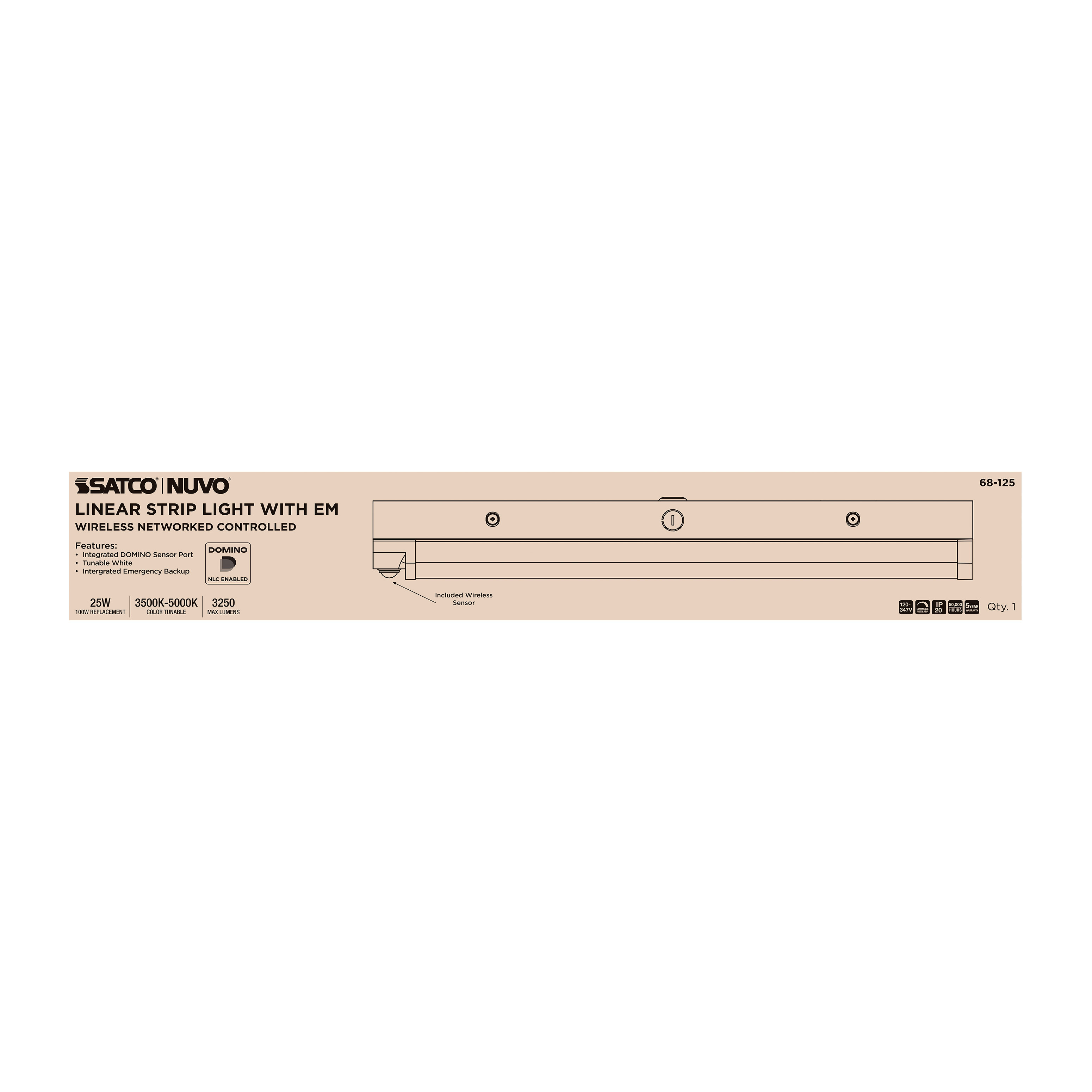 DOMINO 2FT LINEAR STRIP-EM - 68-125