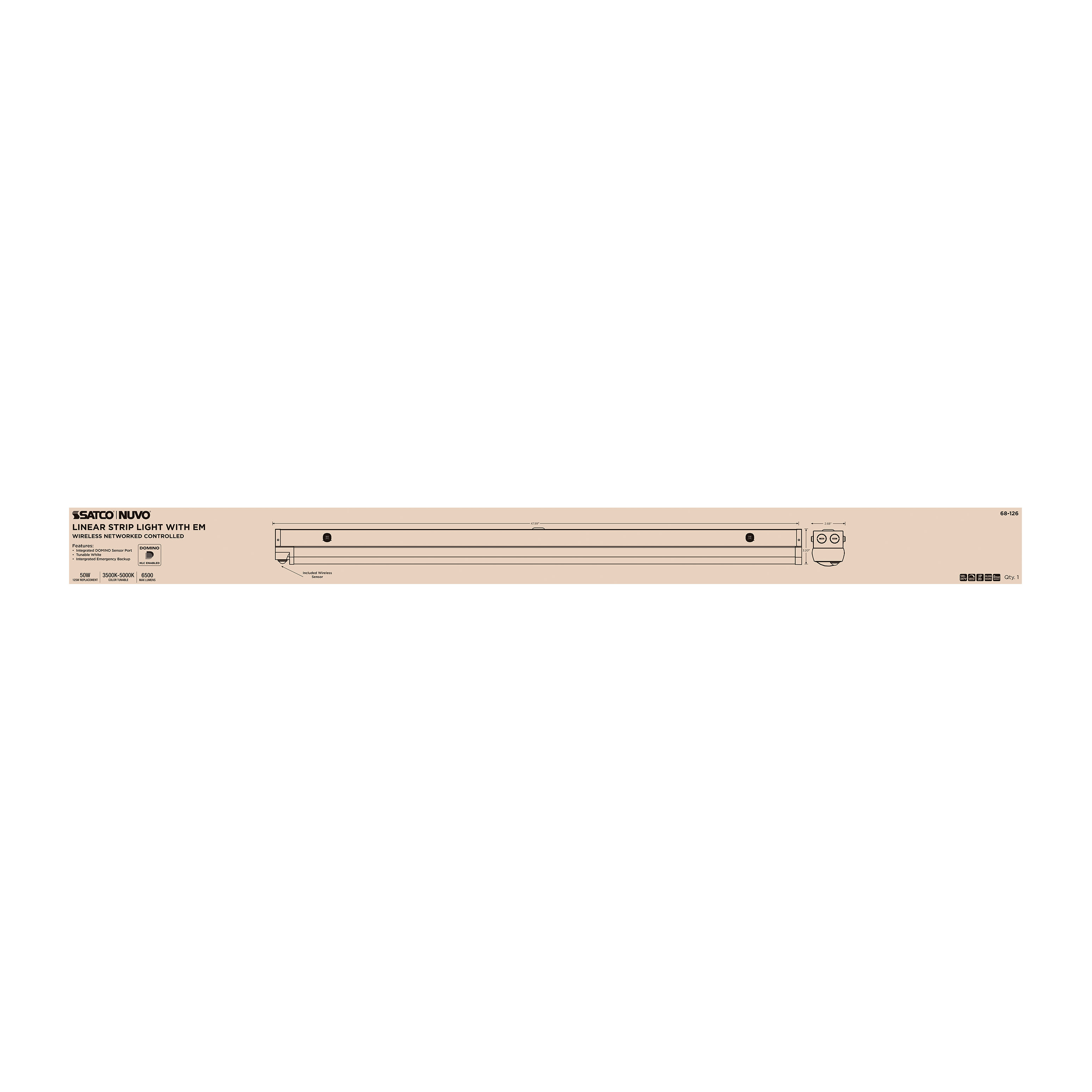DOMINO 4FT LINEAR STRIP-EM - 68-126