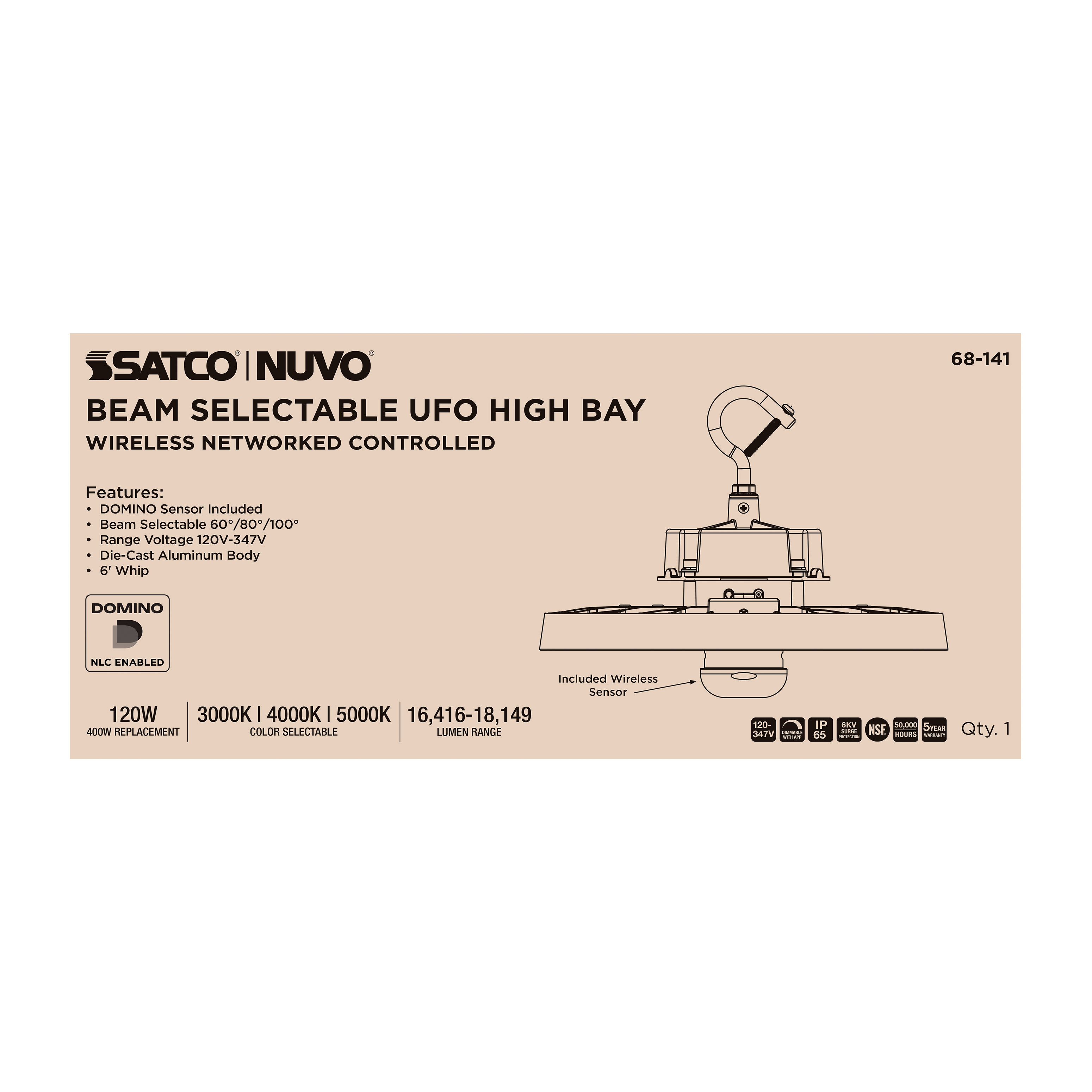 DOMINO UFO HIGH BAY 120-347 - 68-141