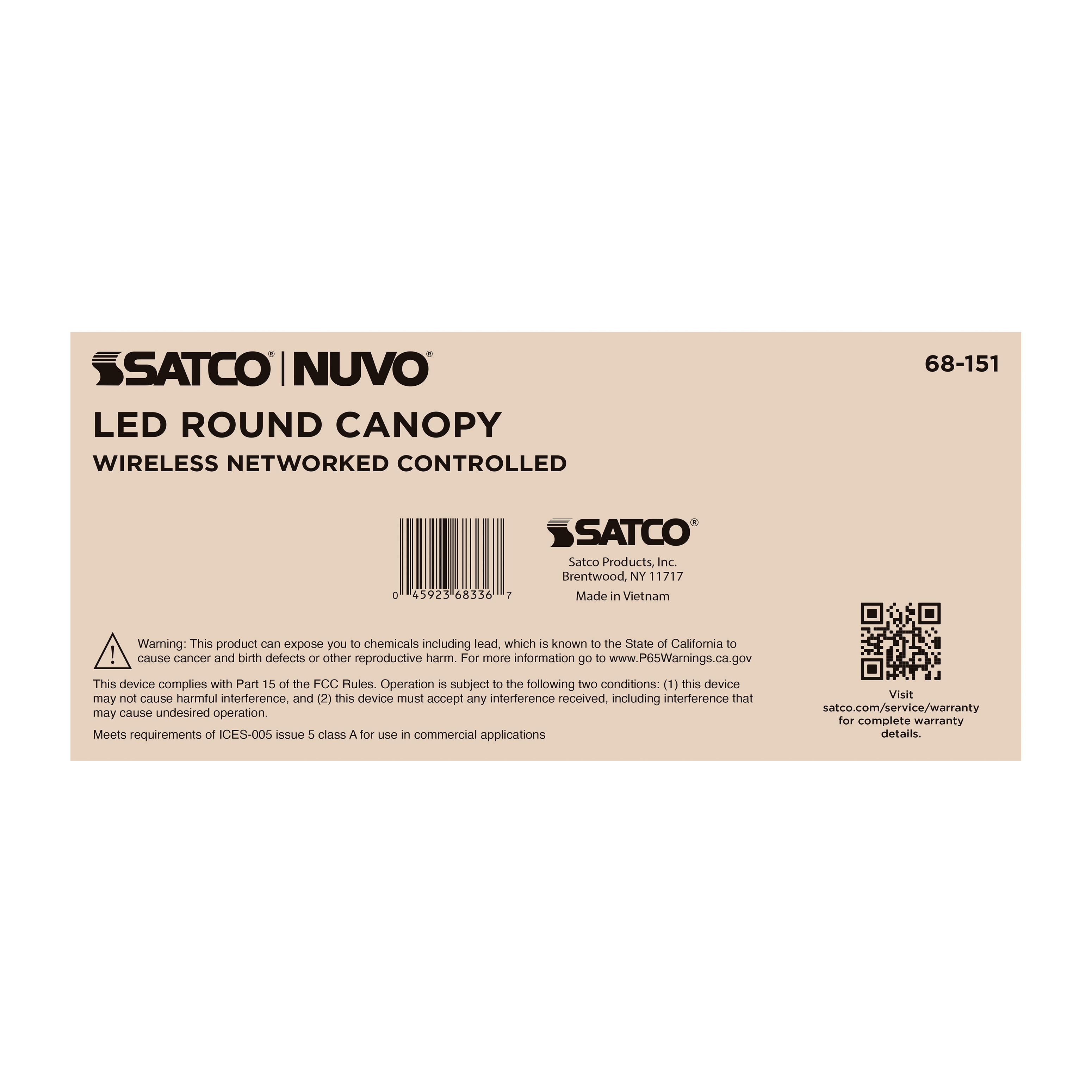 DOMINO 55W ROUND CANOPY LIGHT - 68-151